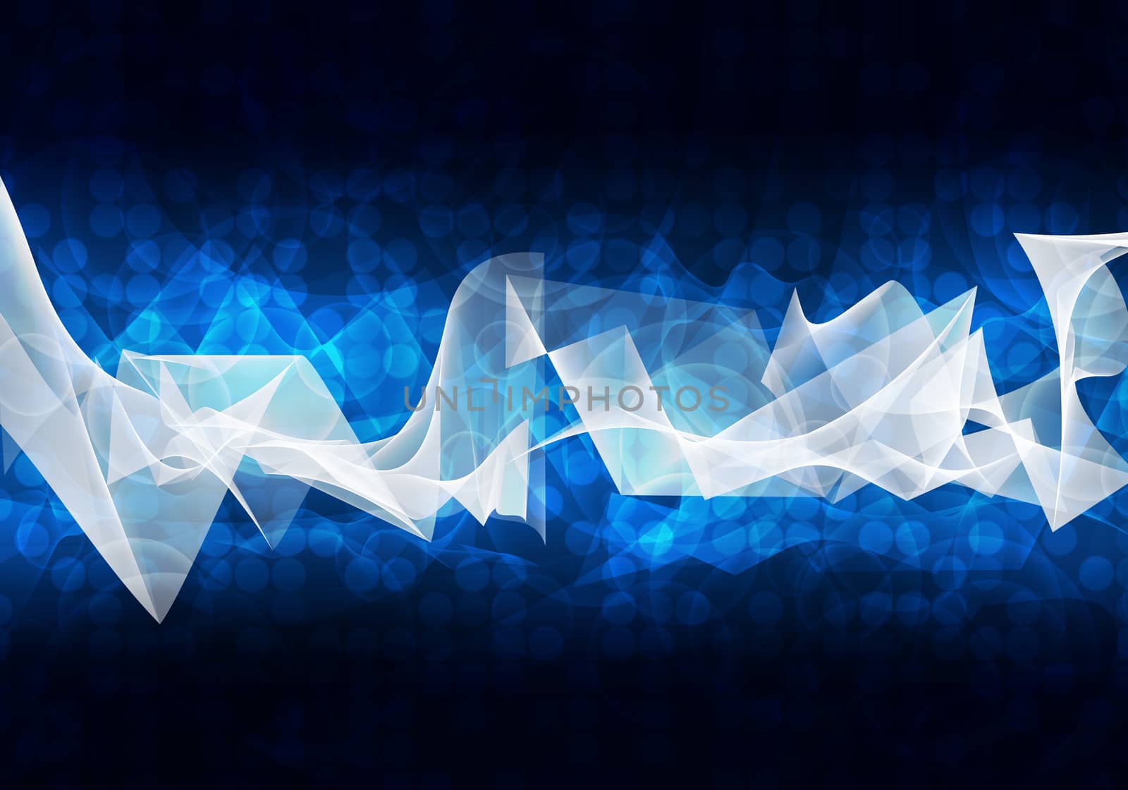 Glowing circles and waves. Hi-tech background by cherezoff