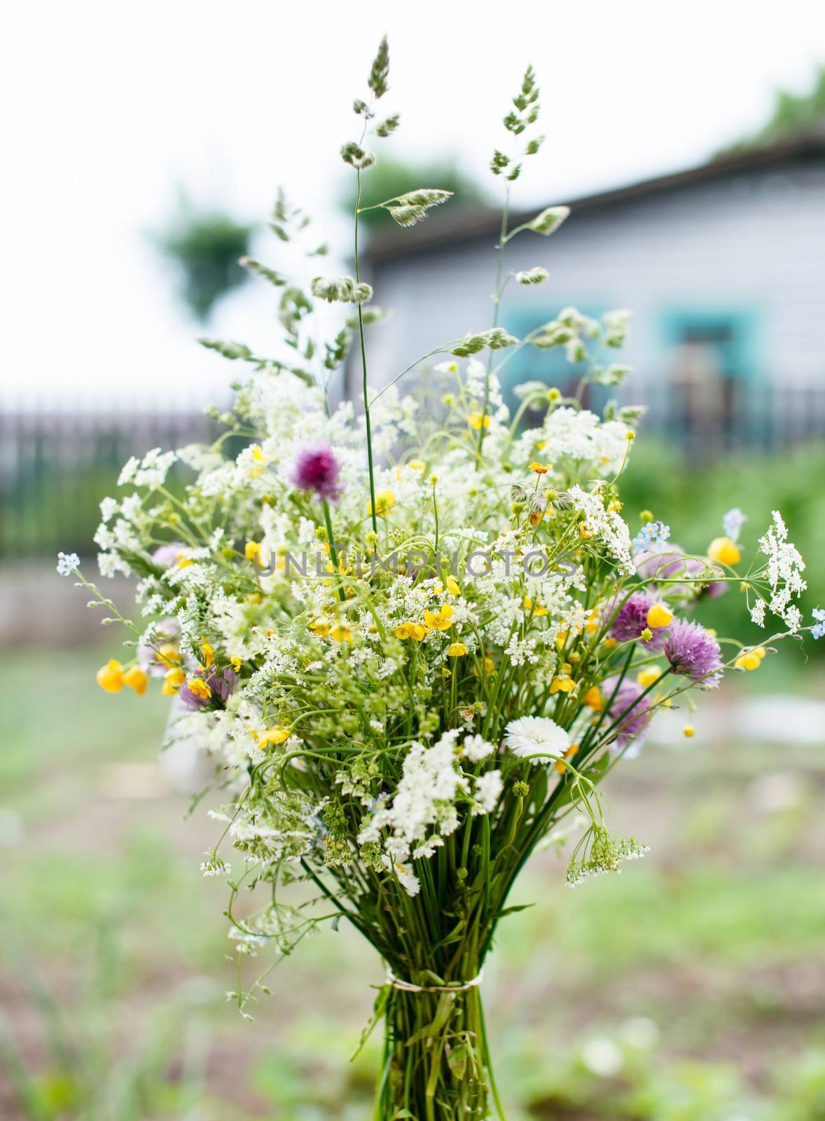 bouquet of bright wildflowers by shebeko