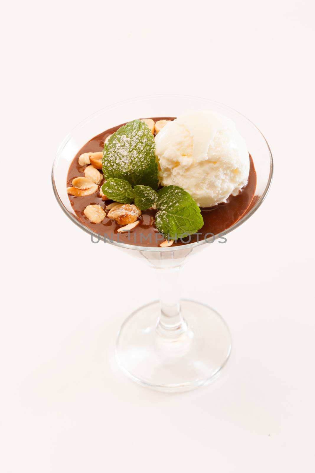 chocolate dessert with ice cream by shebeko