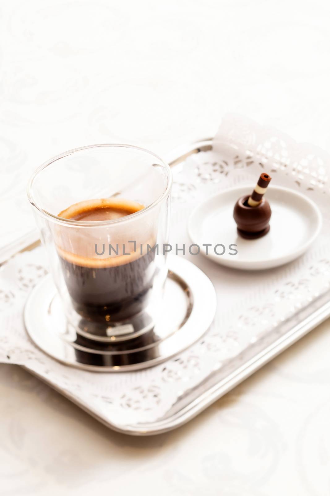 espresso with chocolate sweet