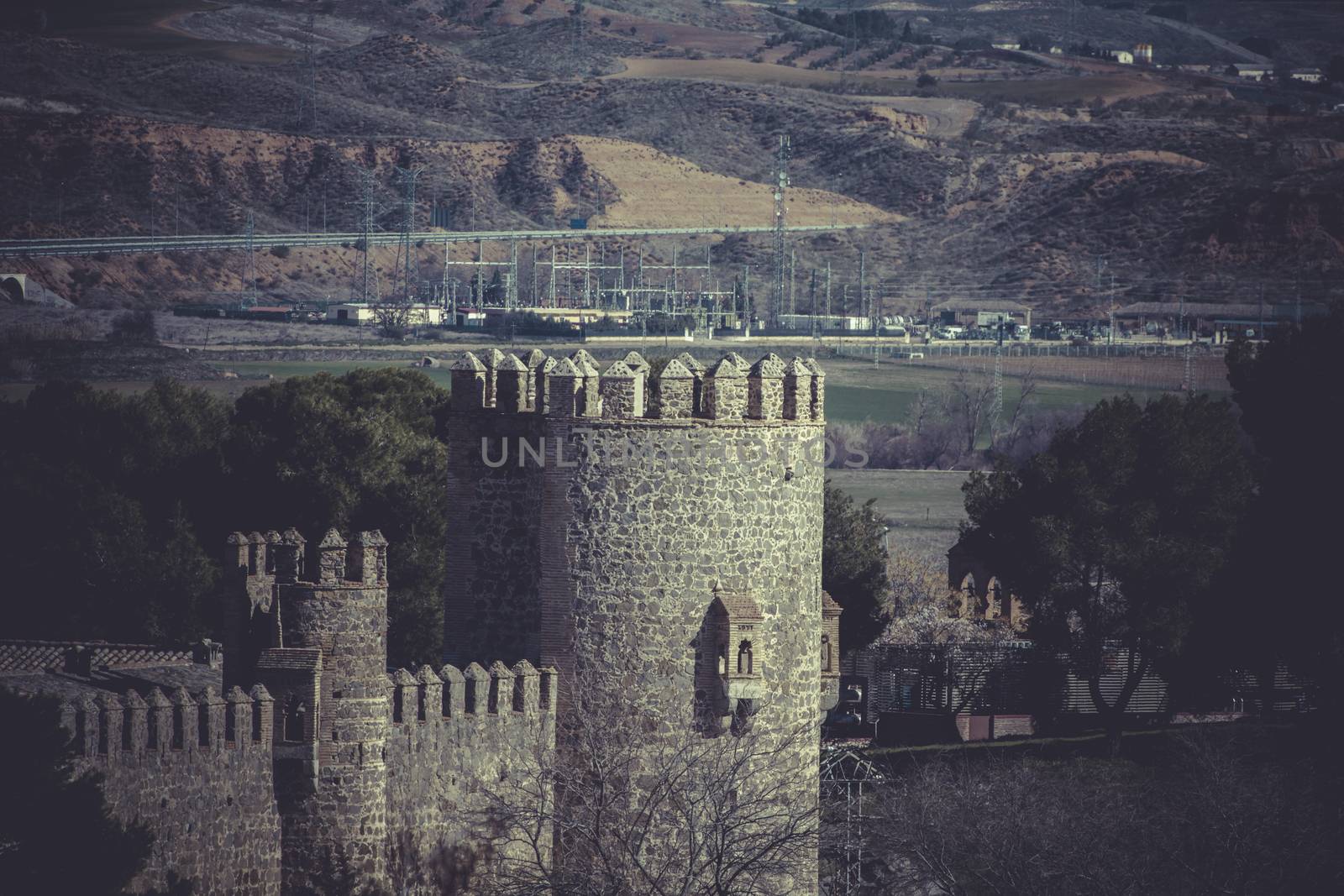 City wall of Toledo, Spanish imperial city famous for its huge h by FernandoCortes
