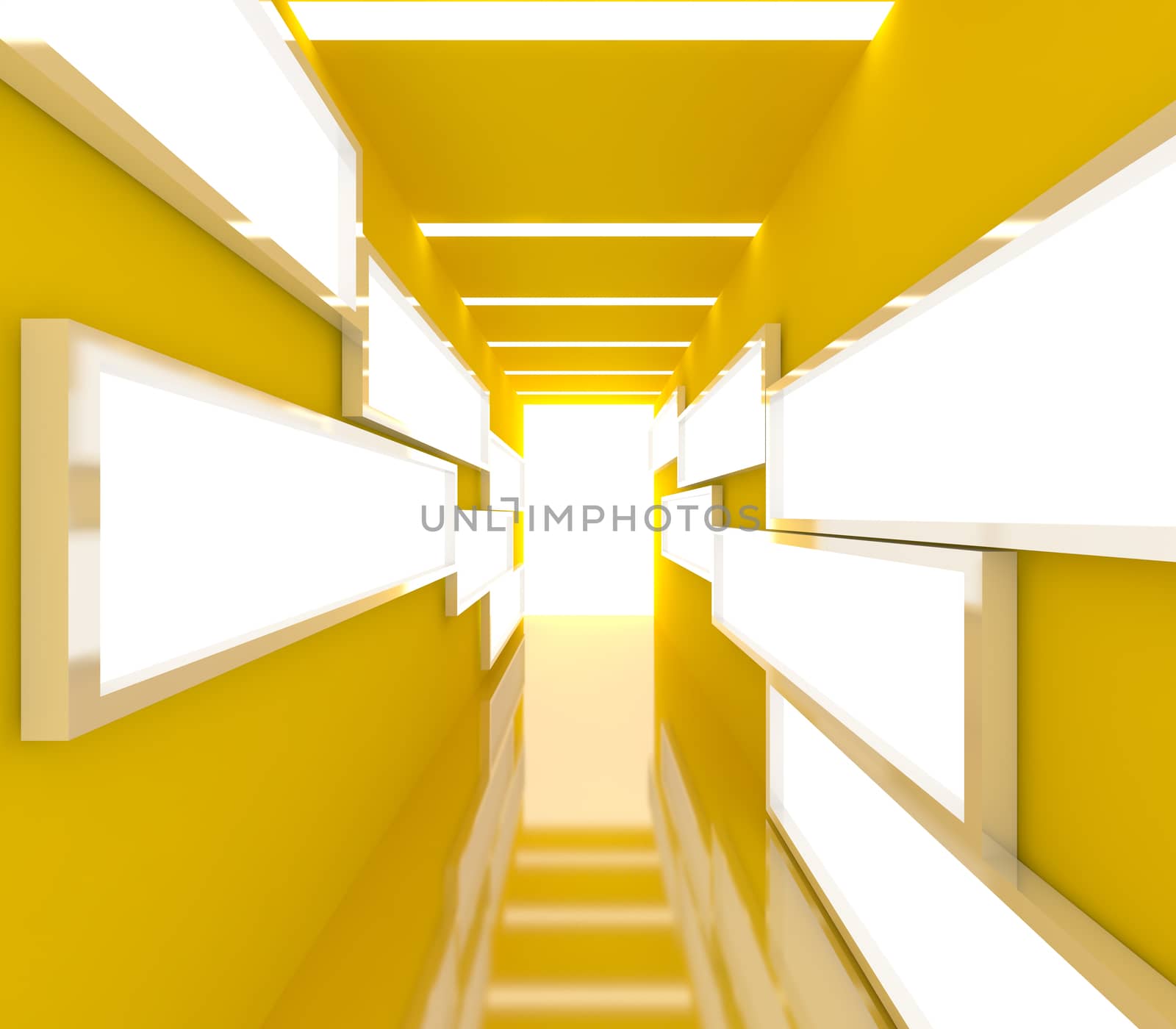 Abstract yellow interior rendering by sumetho