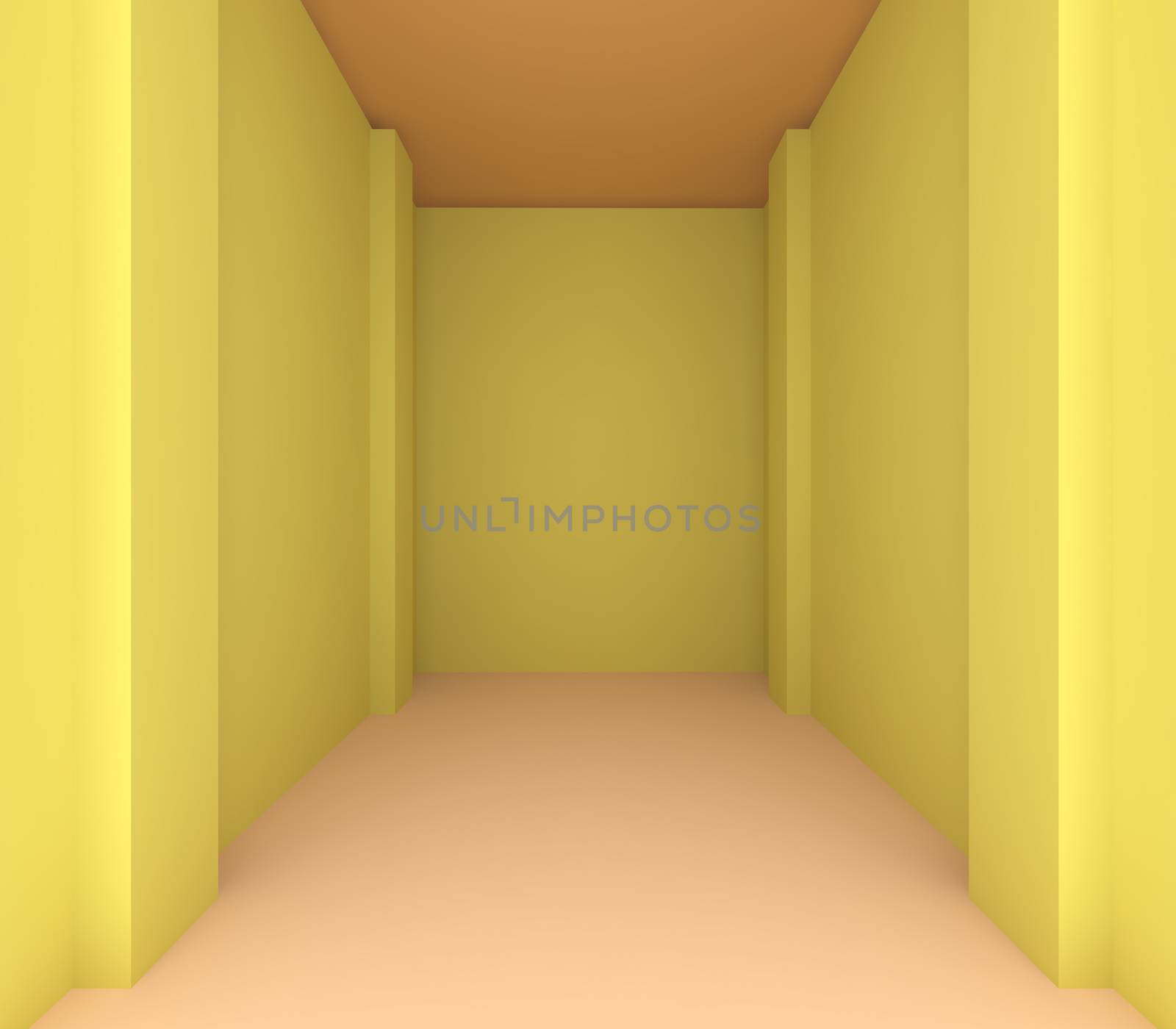 Empty room color yellow wall for renovate by sumetho
