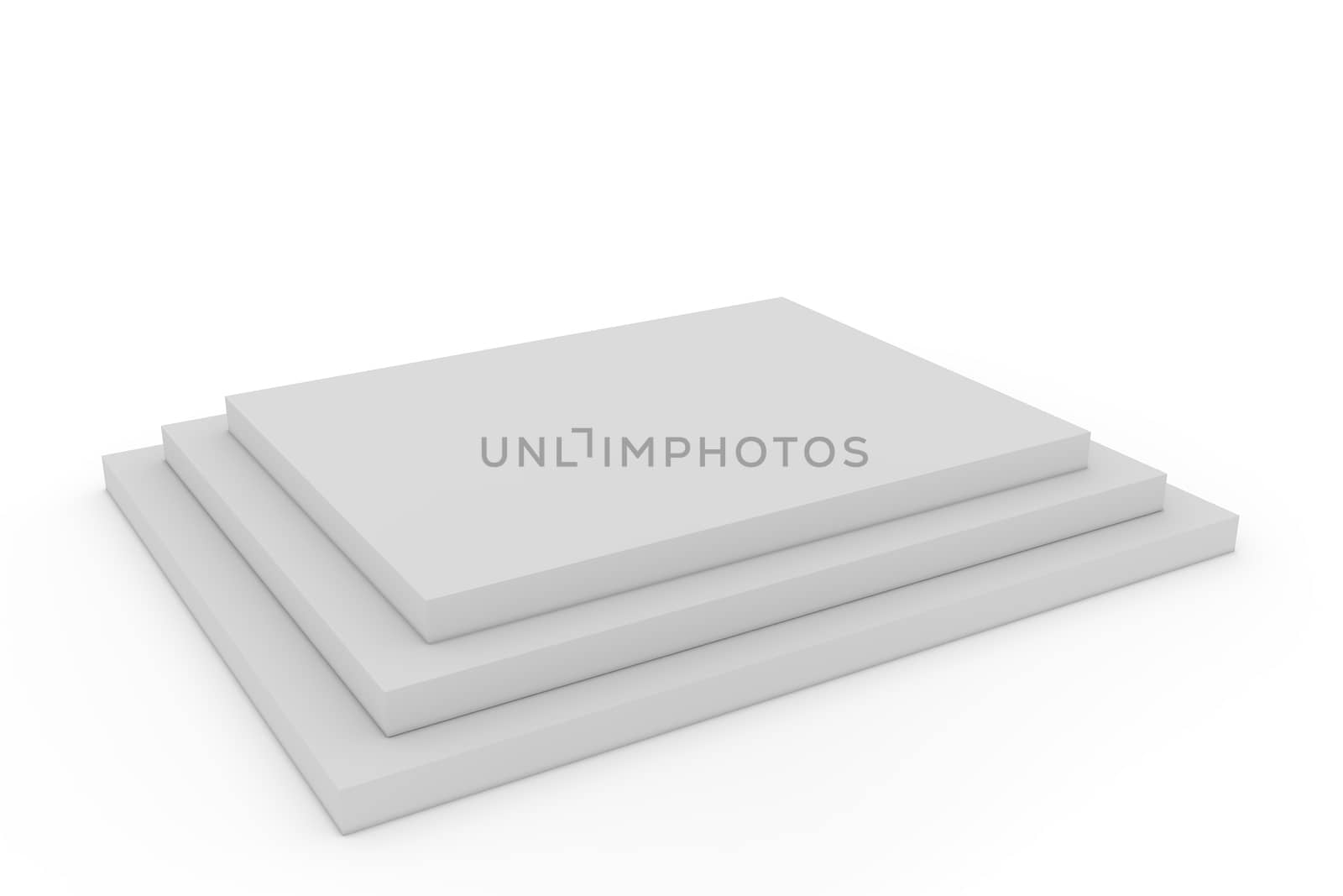 3d isolated Empty square podium on white background.