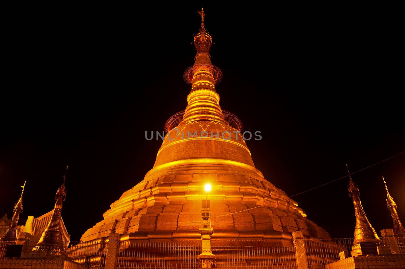 Botataung paya Pagoda in Rangoon, Myanmar by think4photop