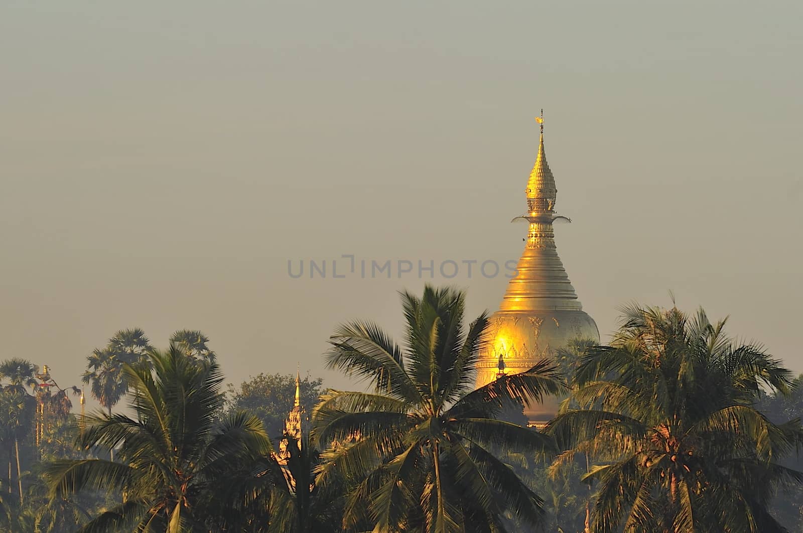 Shwezigon Pagoda in Rangoon, Myanmar.