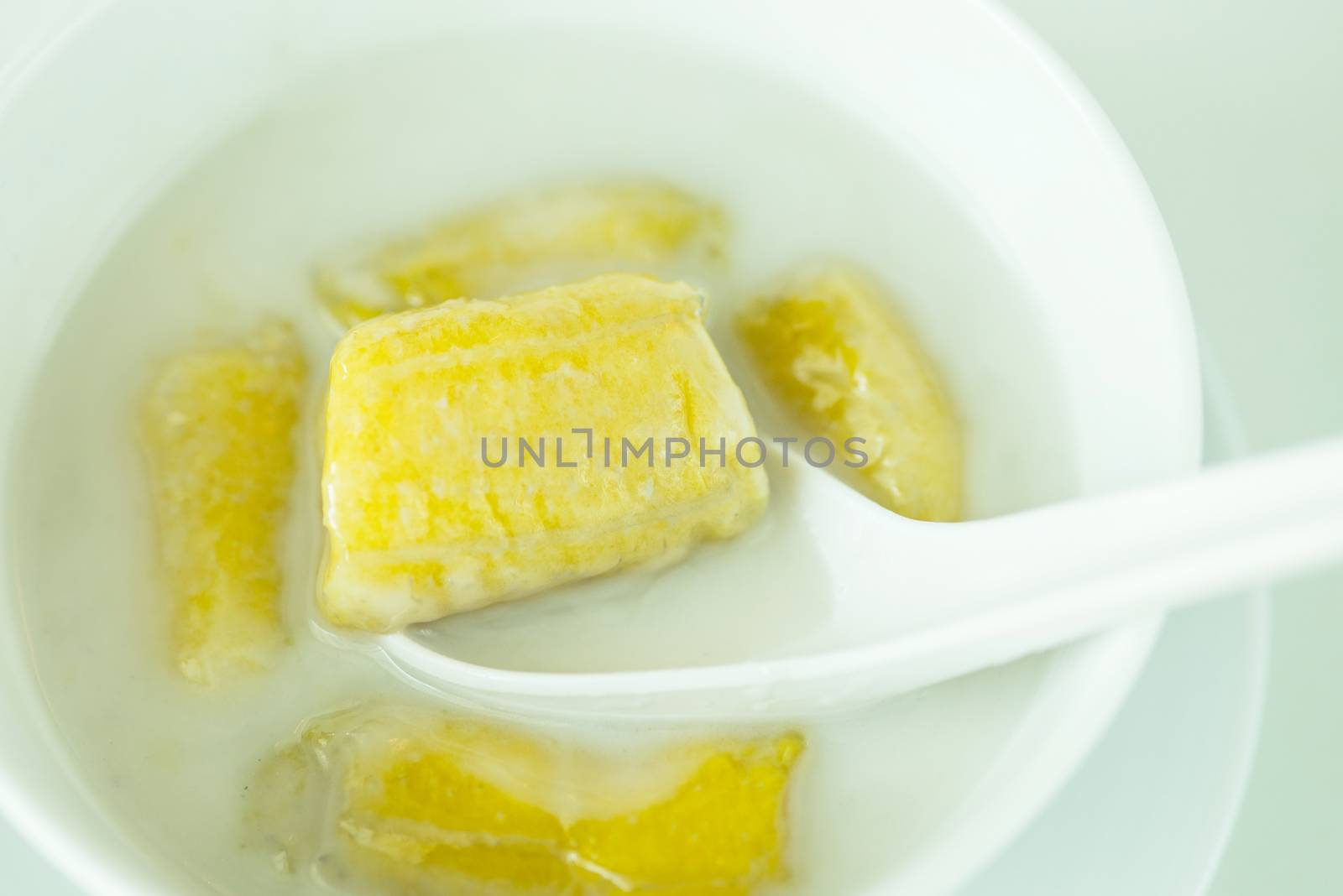 banana in coconut milk,Sweet yellow banana Topped by Yuri2012