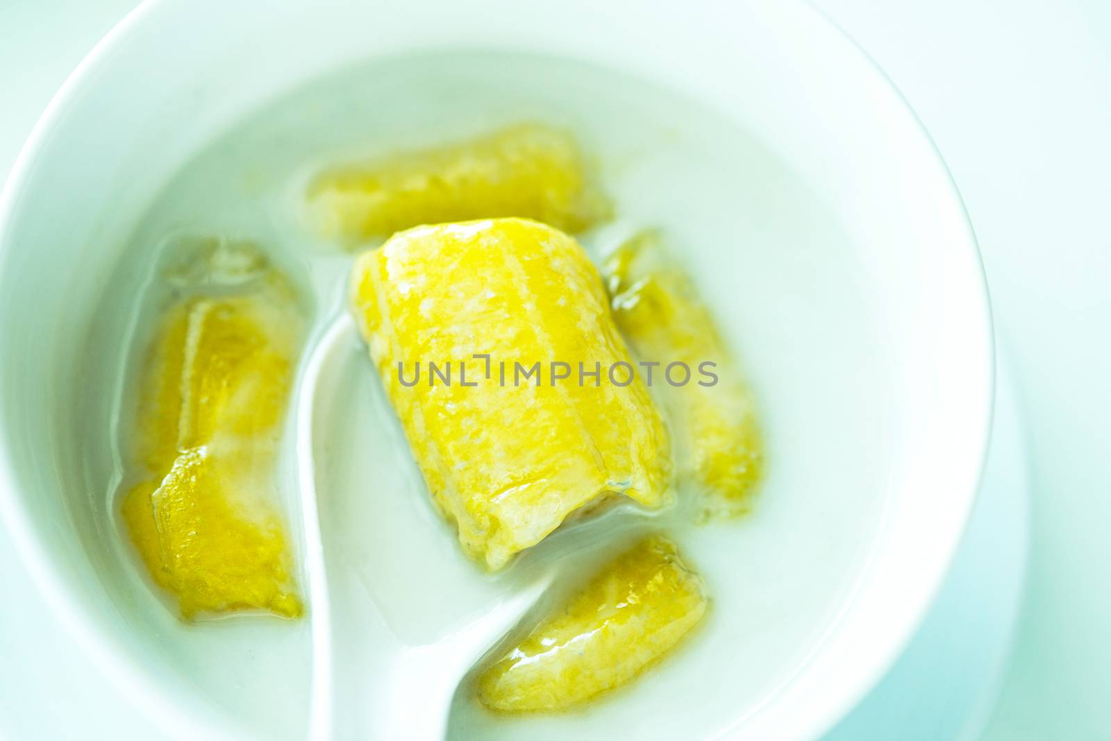 banana in coconut milk,Sweet yellow banana Topped by Yuri2012