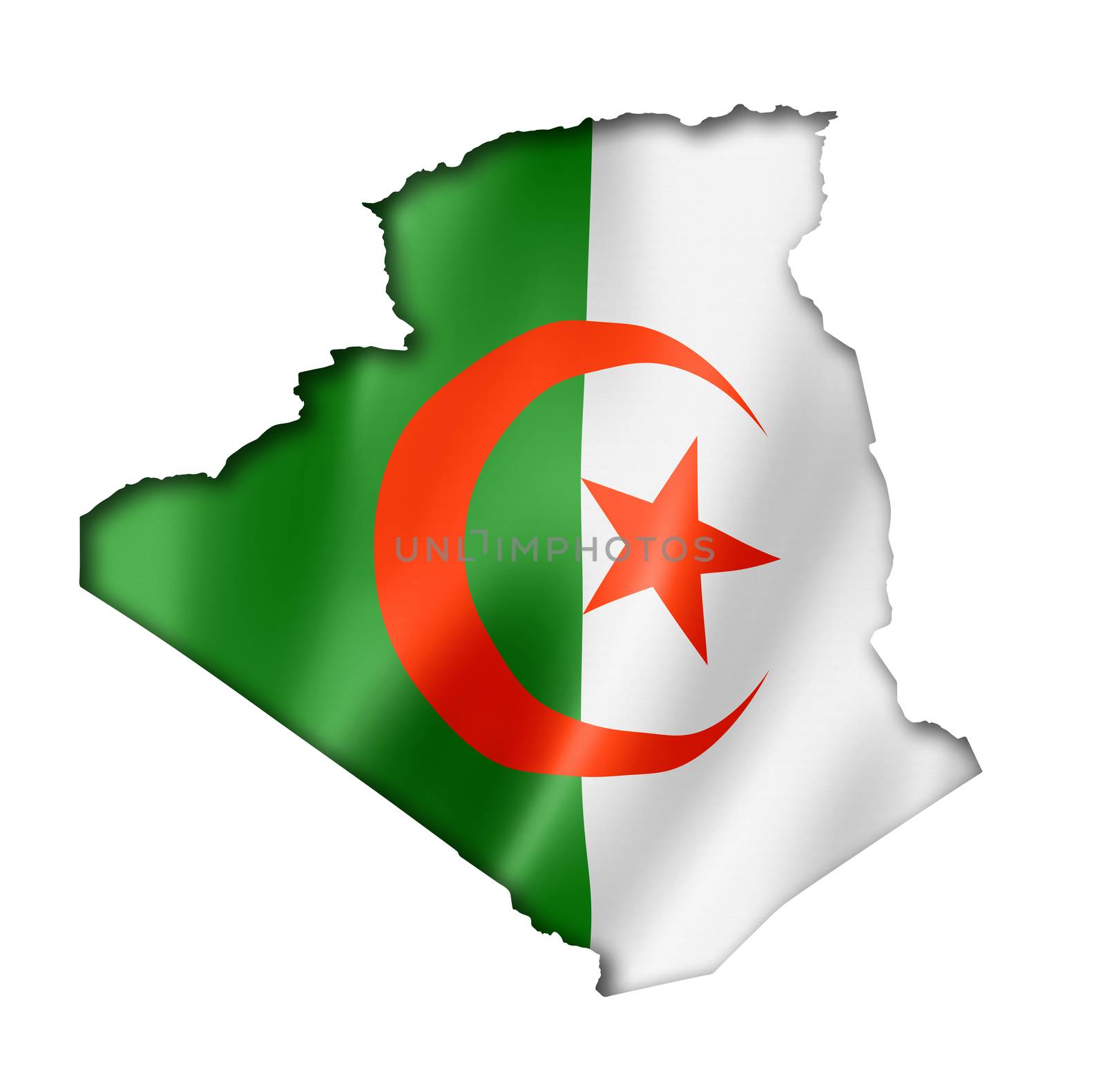 Algerian flag map by daboost