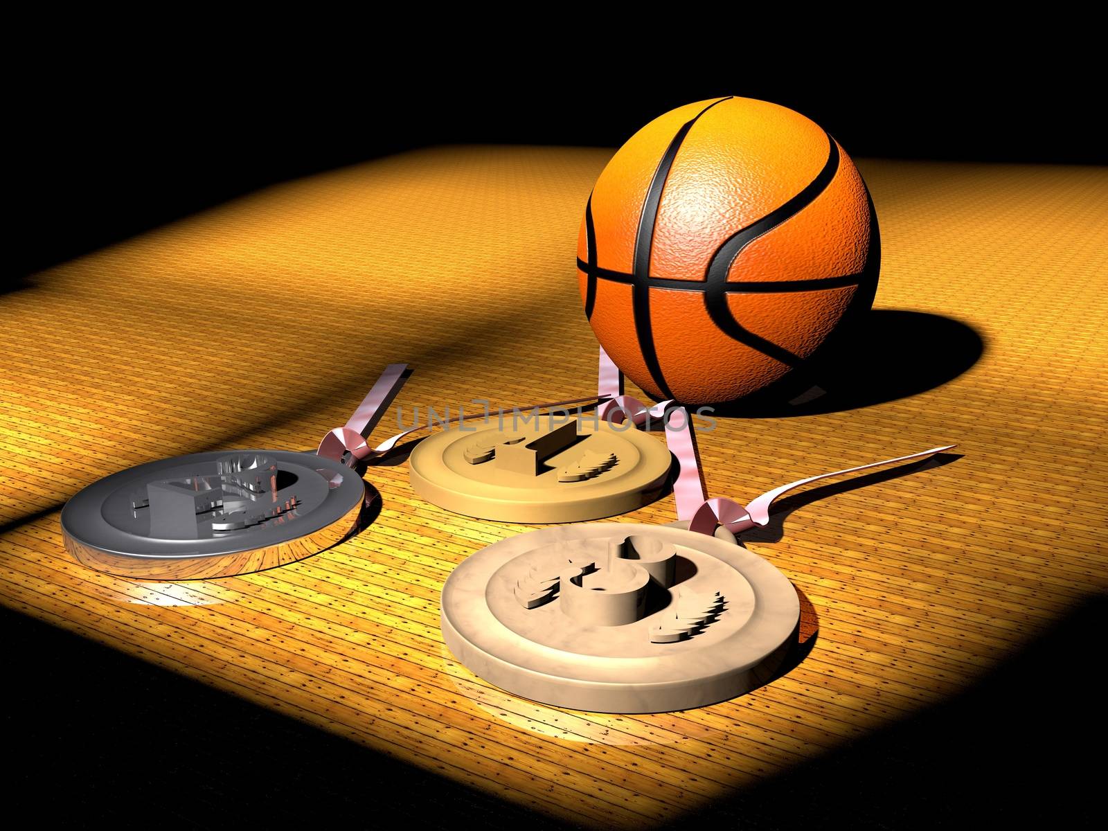 Basketball and medals by Koufax73