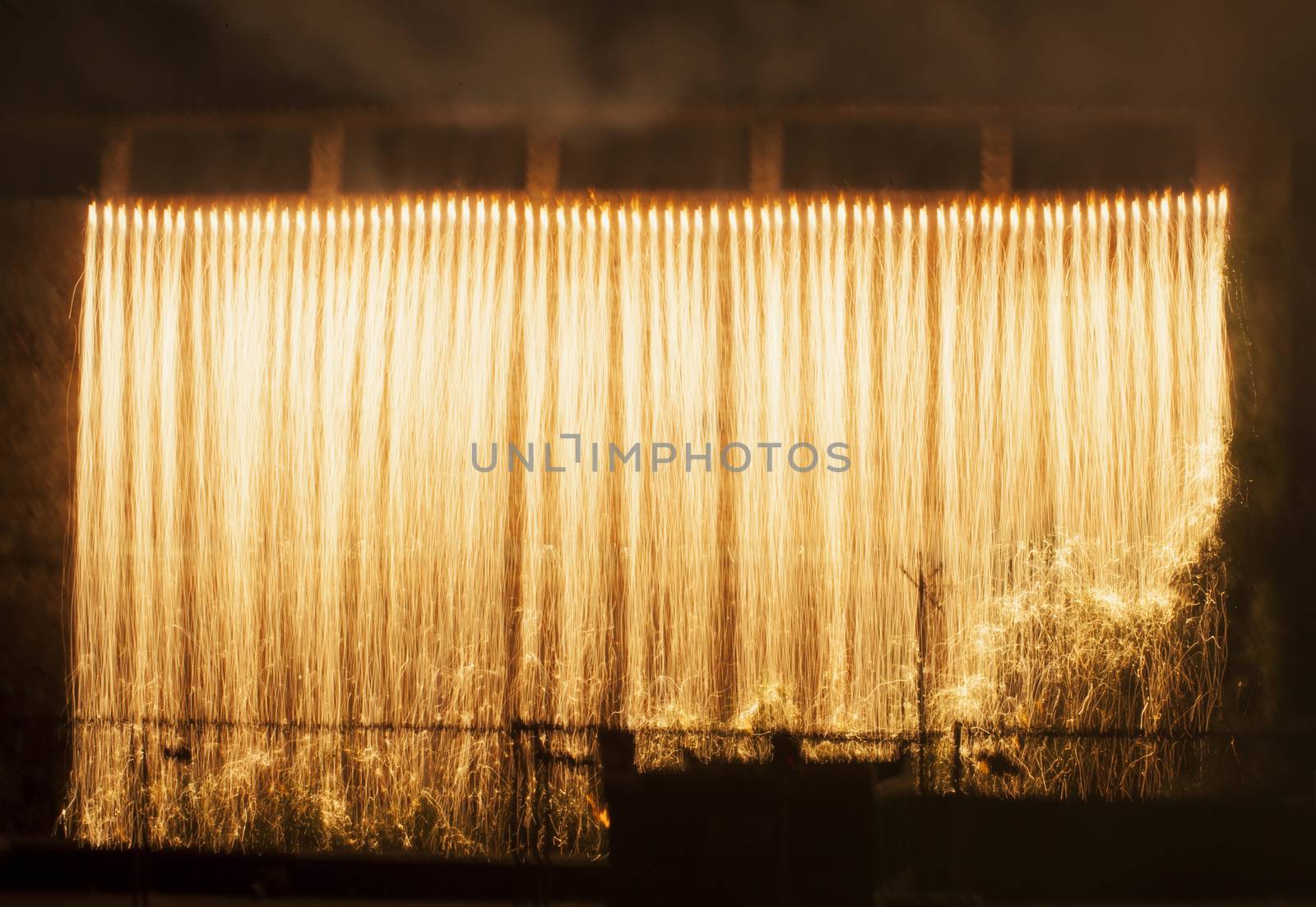 Fireworks on the wall of an ancient castle