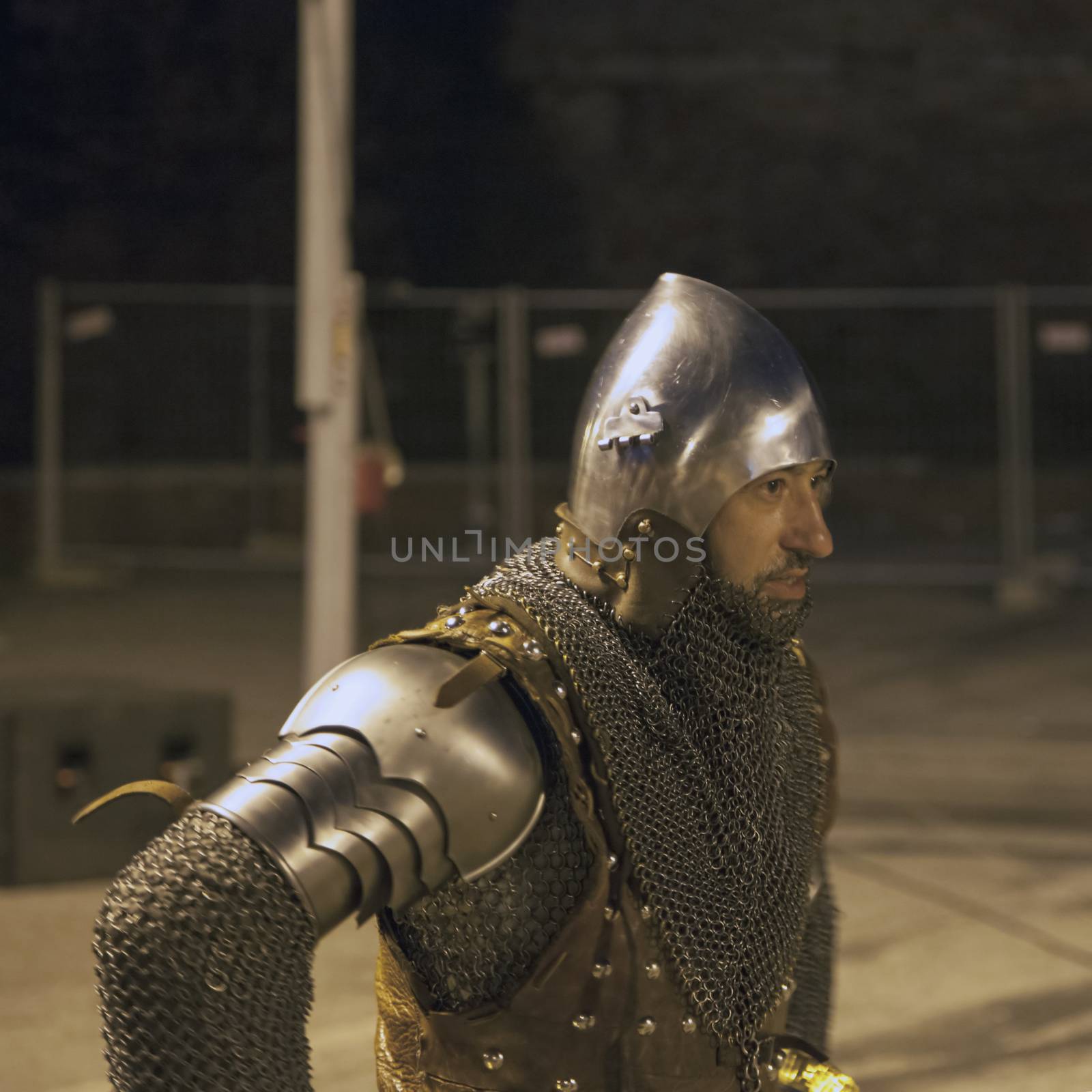 CASALE MONFERRATO, ITALY - MAY 31, 2014: Middle age soldier in close up in the event "Casale Capitale del Monferrato"