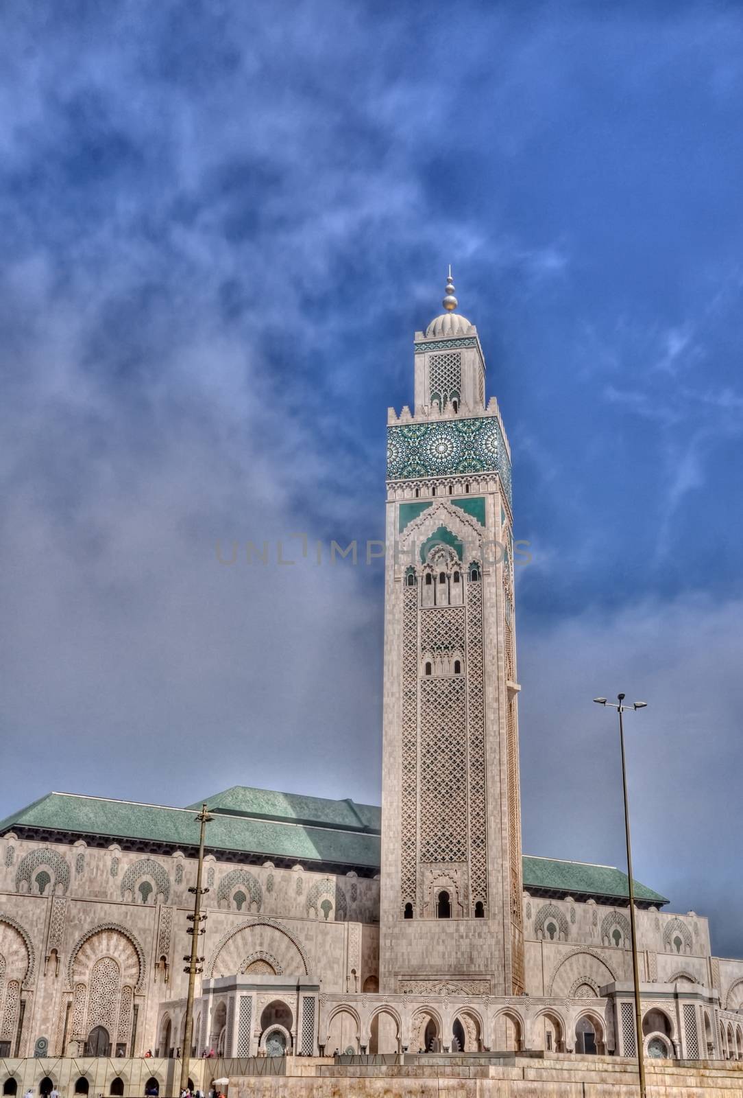The Hassan II Mosque, located in Casablanca is the largest mosqu by anderm