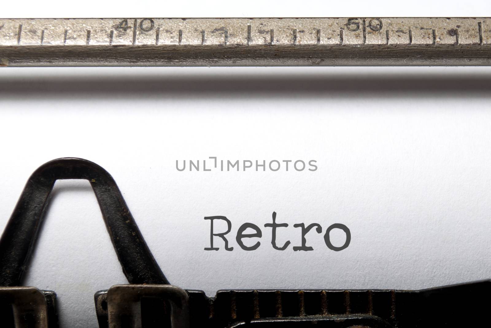 Retro printed on a vintage typewriter 