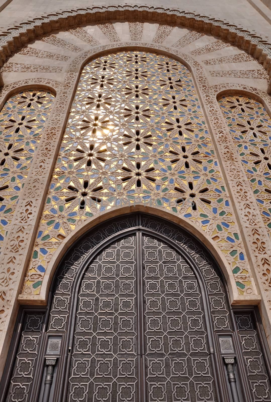 Gates of the The Hassan II Mosque, located in Casablanca is the  by anderm