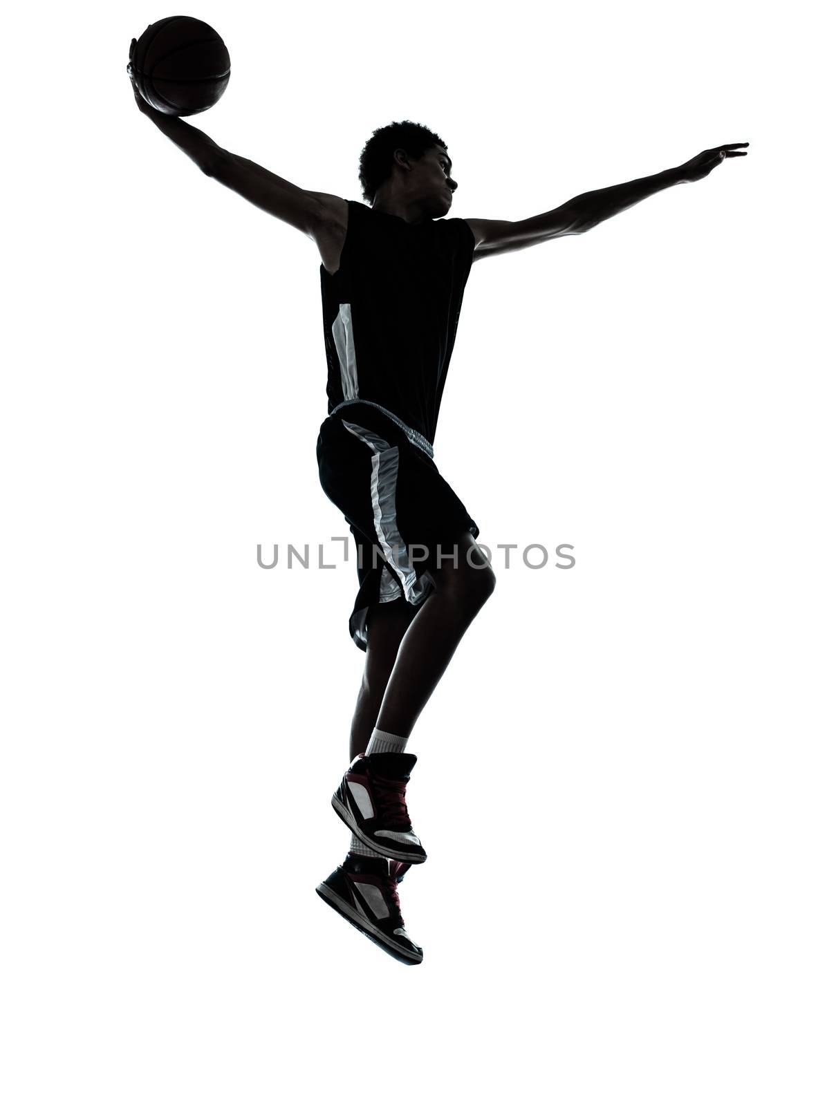 basketball player dunking silhouette by PIXSTILL