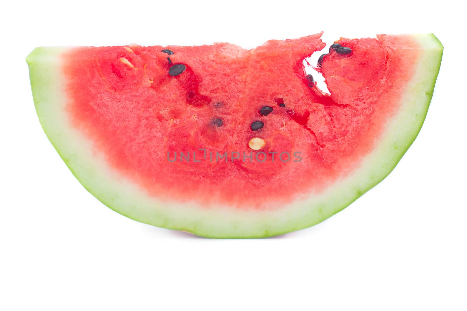 slice of watermelon isolated on white by jannyjus