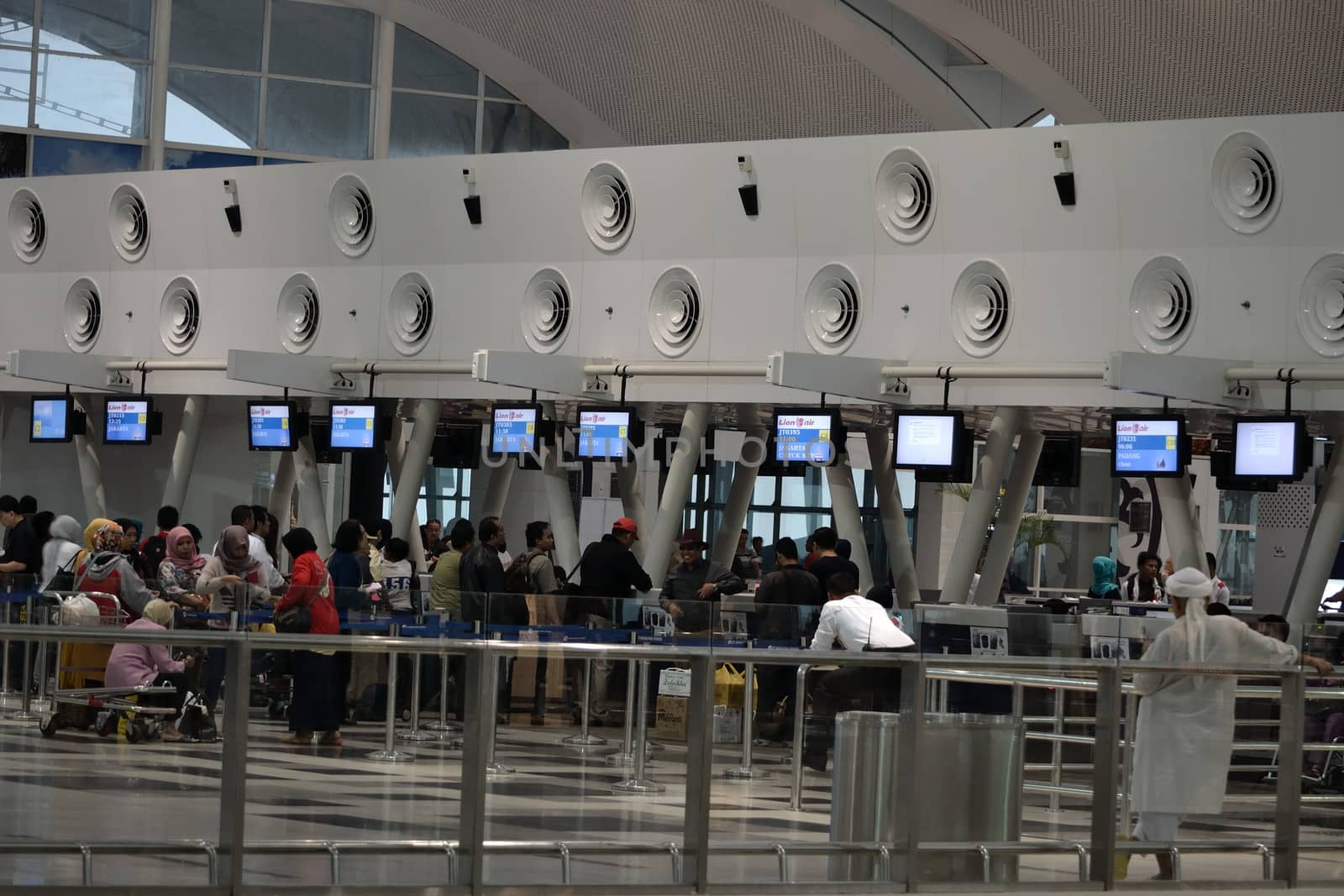 indonesia-may 26, 2014-inside of kualanamu international airport medan, north sumatera-indonesia