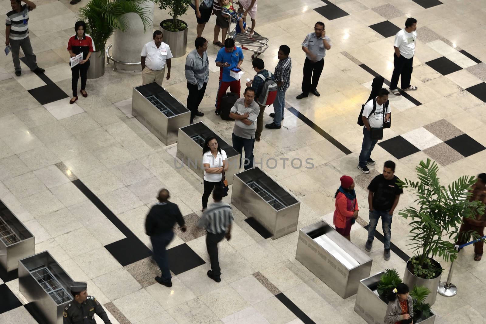 indonesia-may 26, 2014-inside of kualanamu international airport medan, north sumatera-indonesia