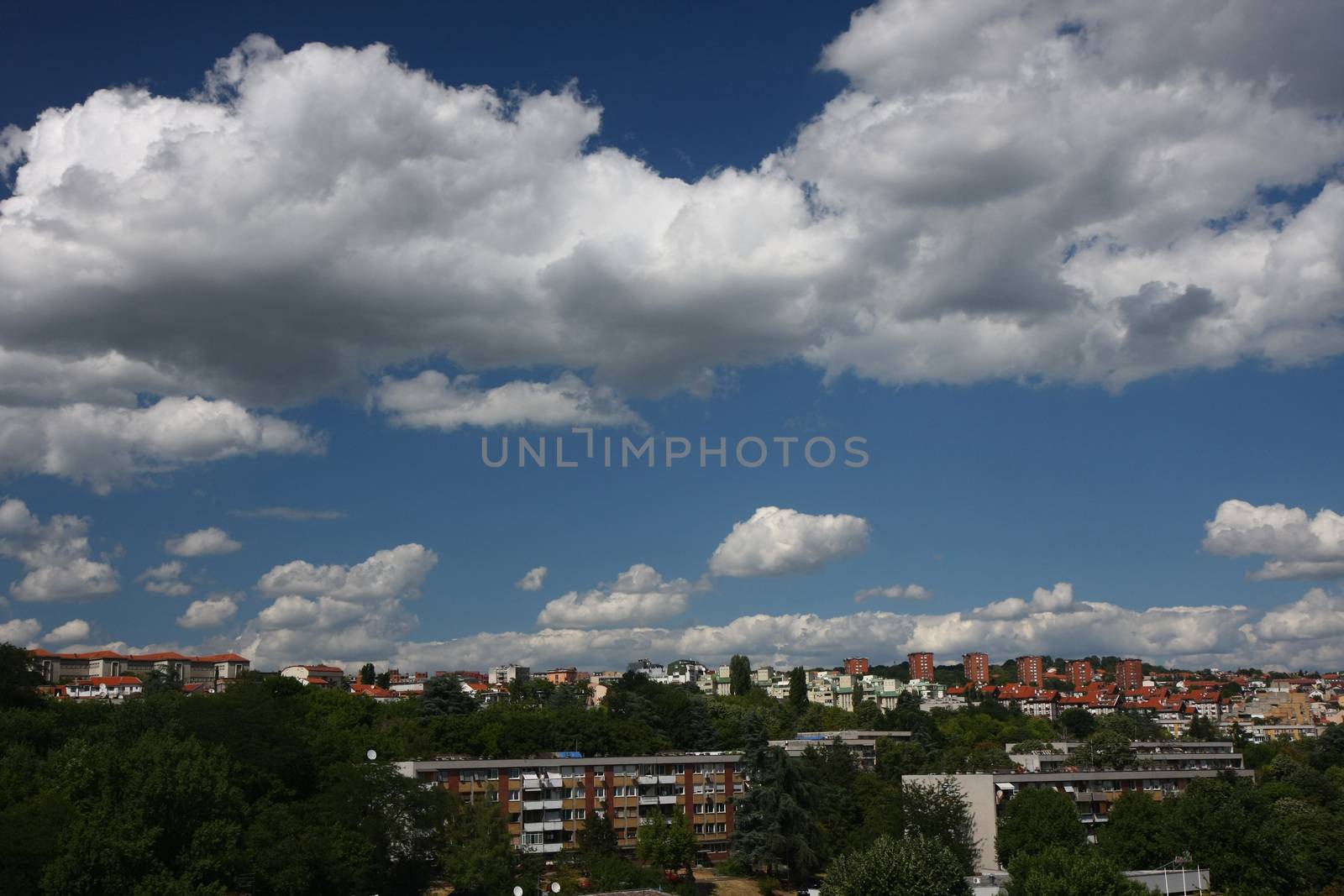 Sky and clouds over Belgrade,the capital of Serbia
