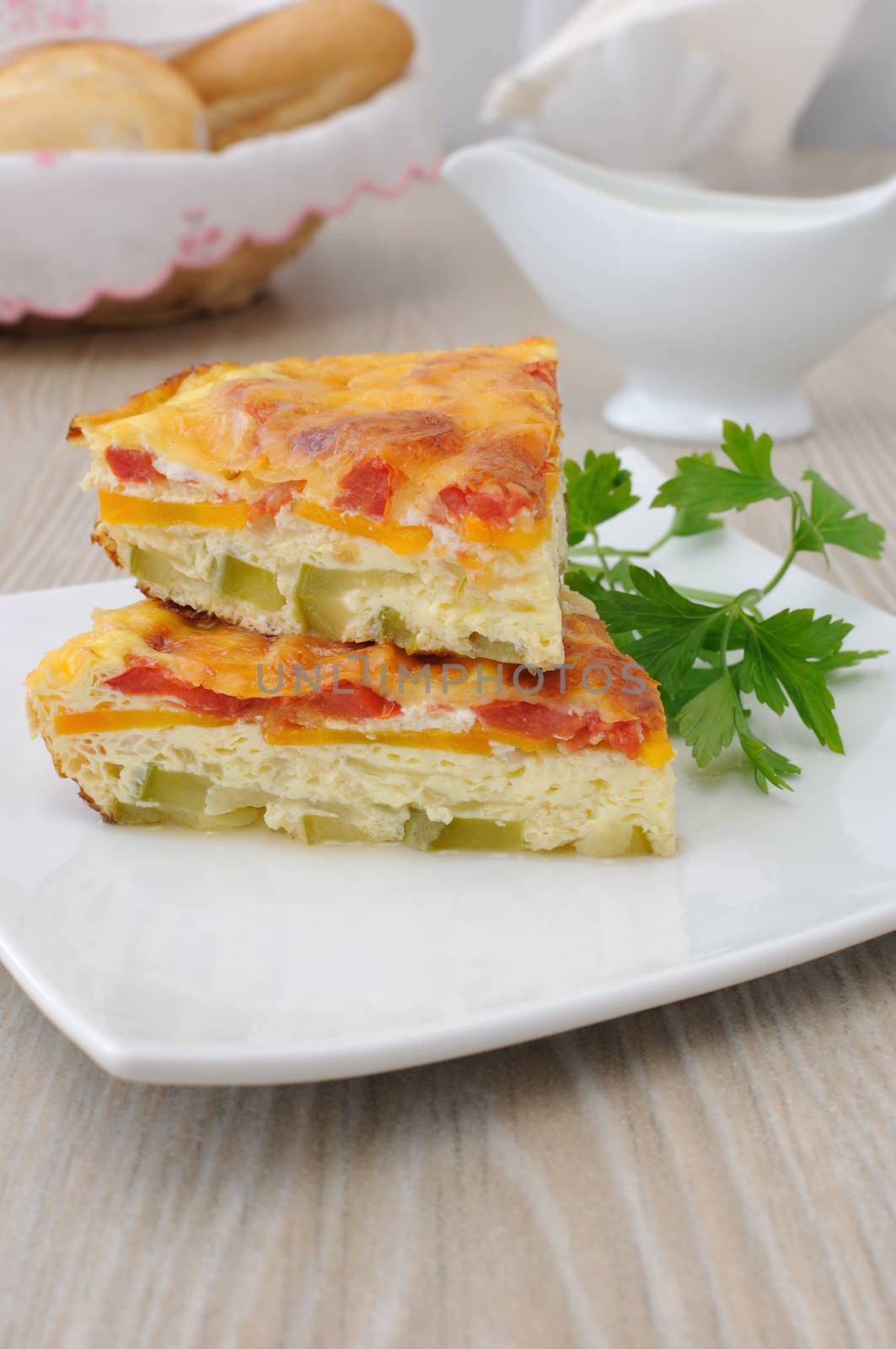Omelet with vegetables and cheese crust by Apolonia