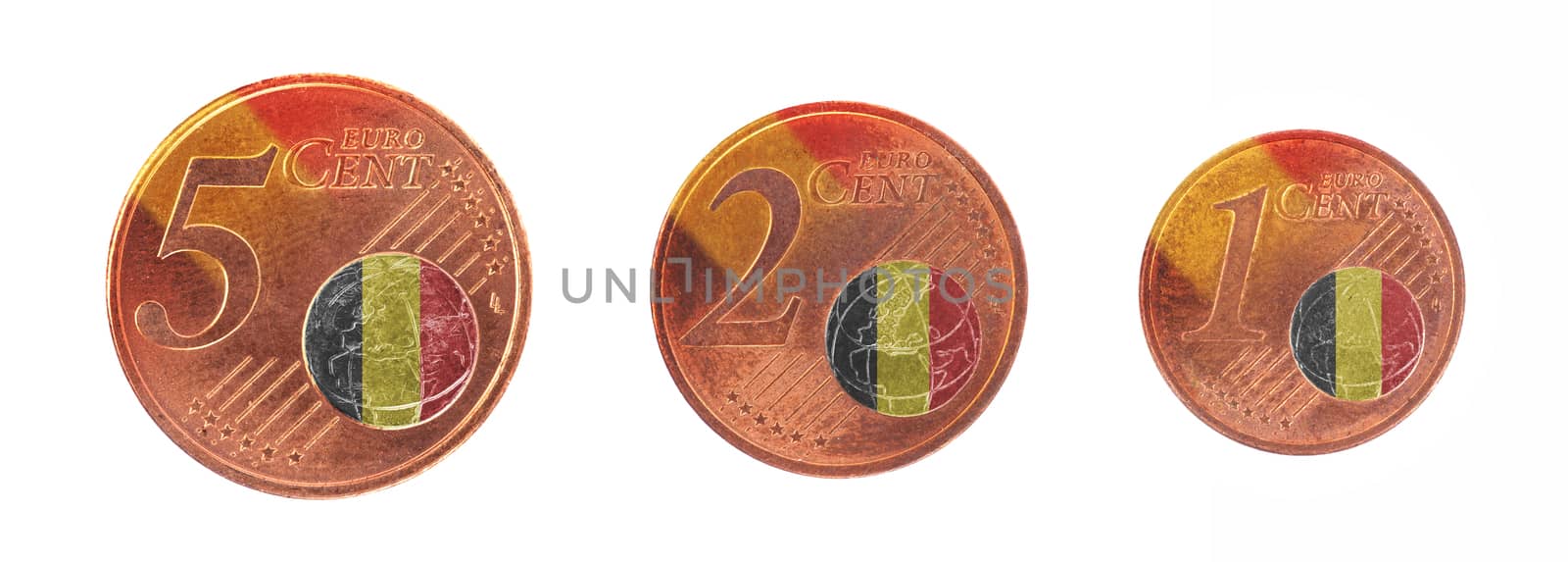 European union concept - 1, 2 and 5 eurocent by michaklootwijk