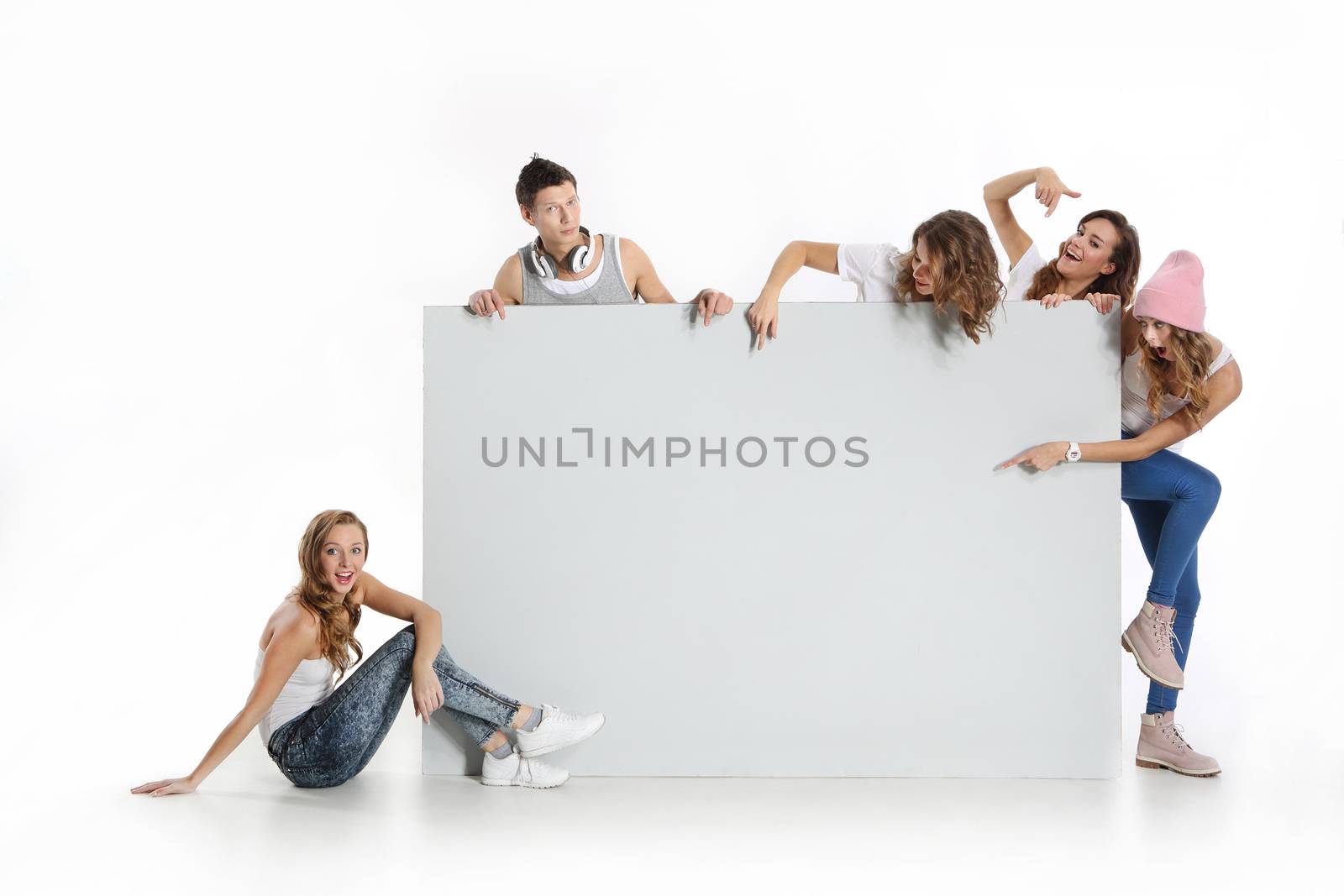 team of young people with a white board by robert_przybysz