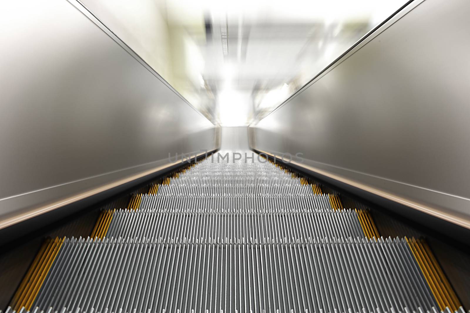 perspective Empty escalator stairs in the Terminal