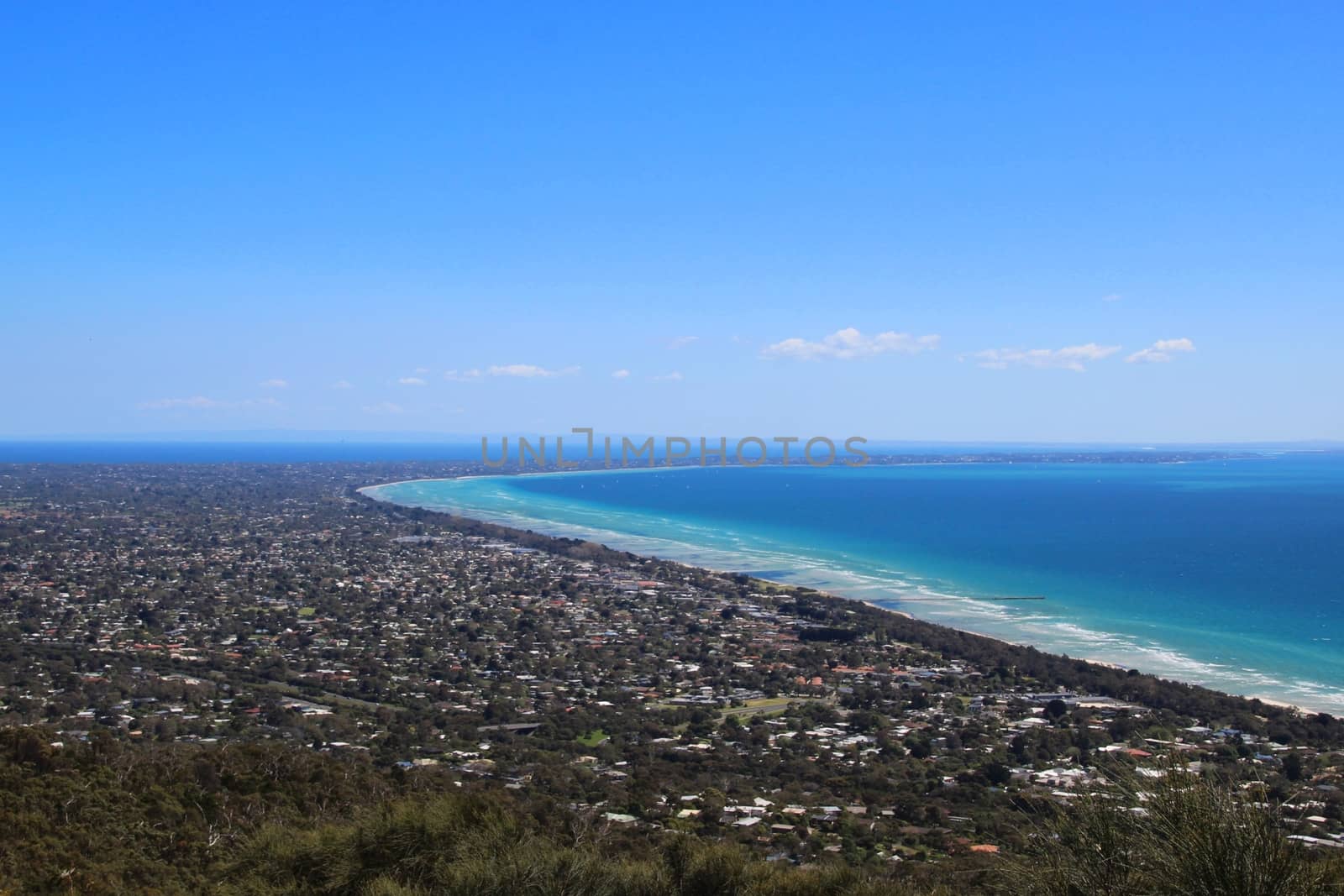 Sunny day over the Mornington Pennisula in southern Victoria, Australia