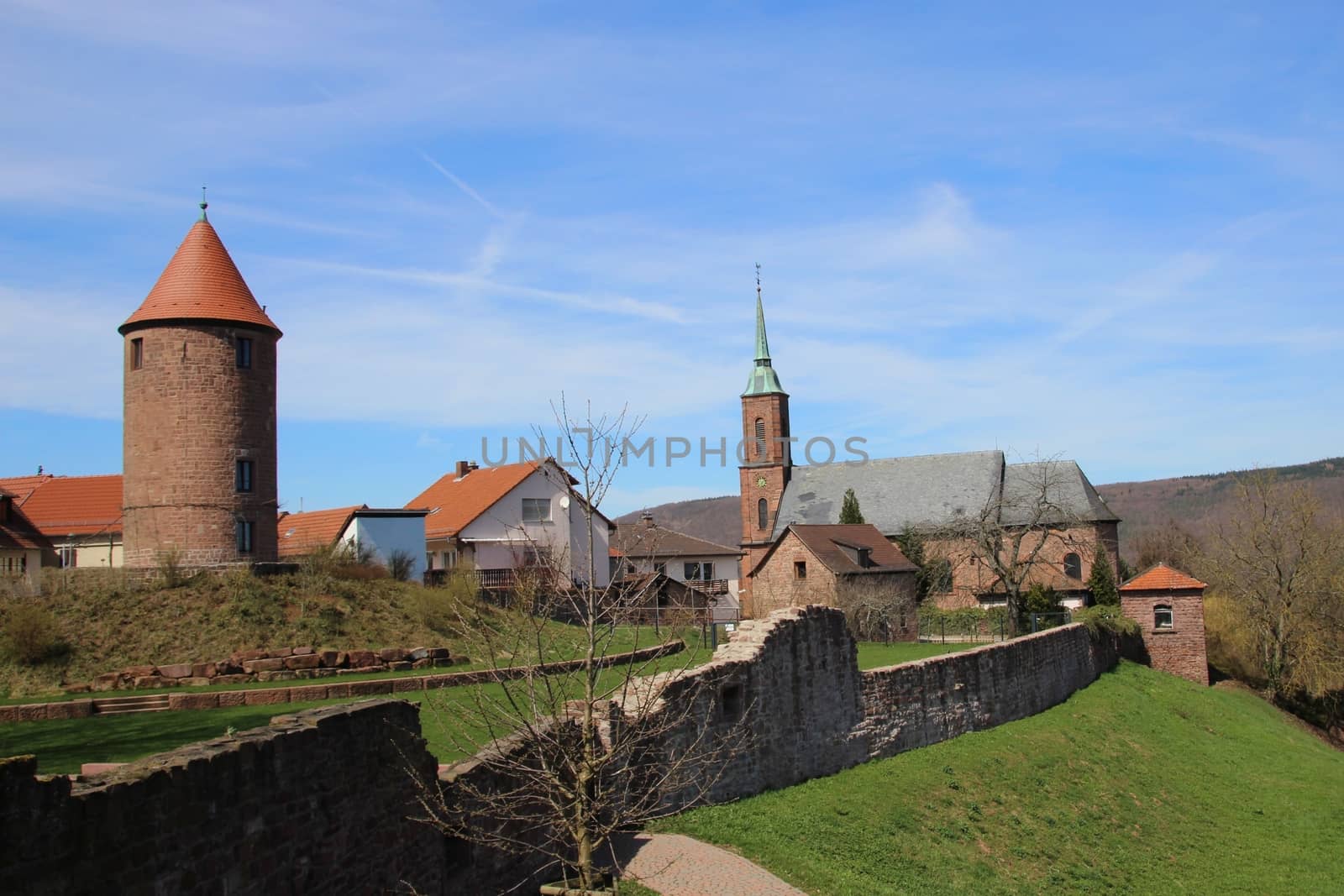 Dilsberg is a 1000 year old little medieval town that is surrounded by a city-wall. Germany.