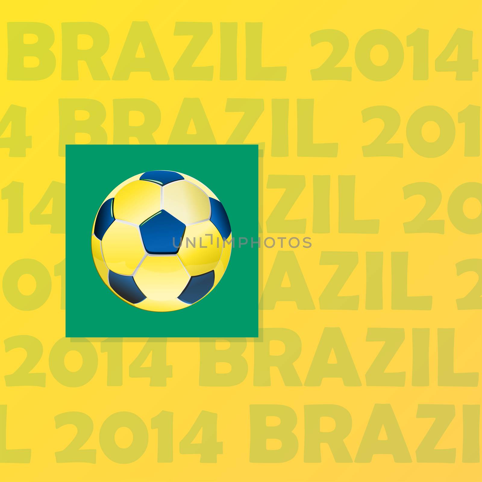 Brazilian World cup 2014 soccer poster,  ball with text