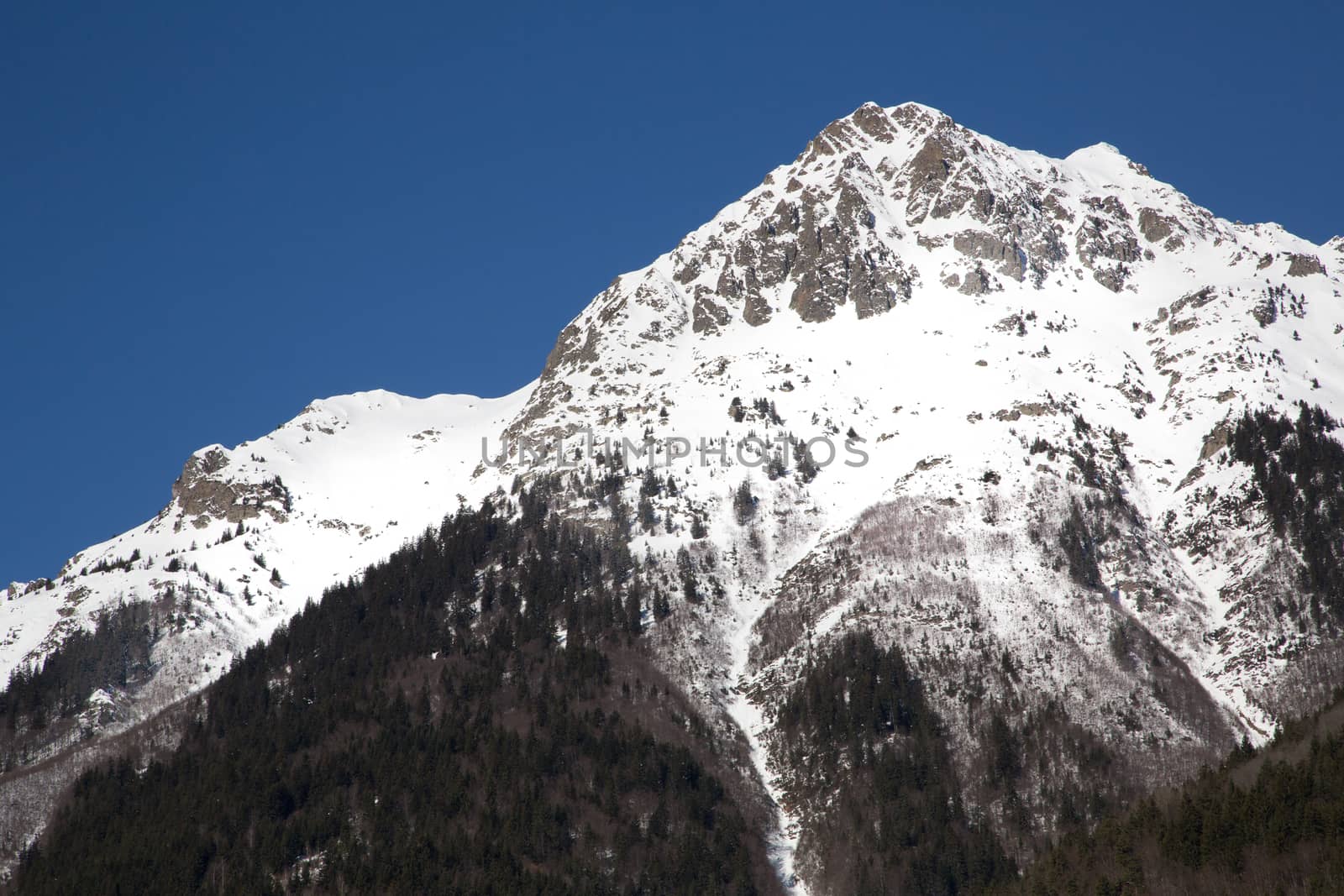 Mountain around the Oz en Oisans Station in the French Alps