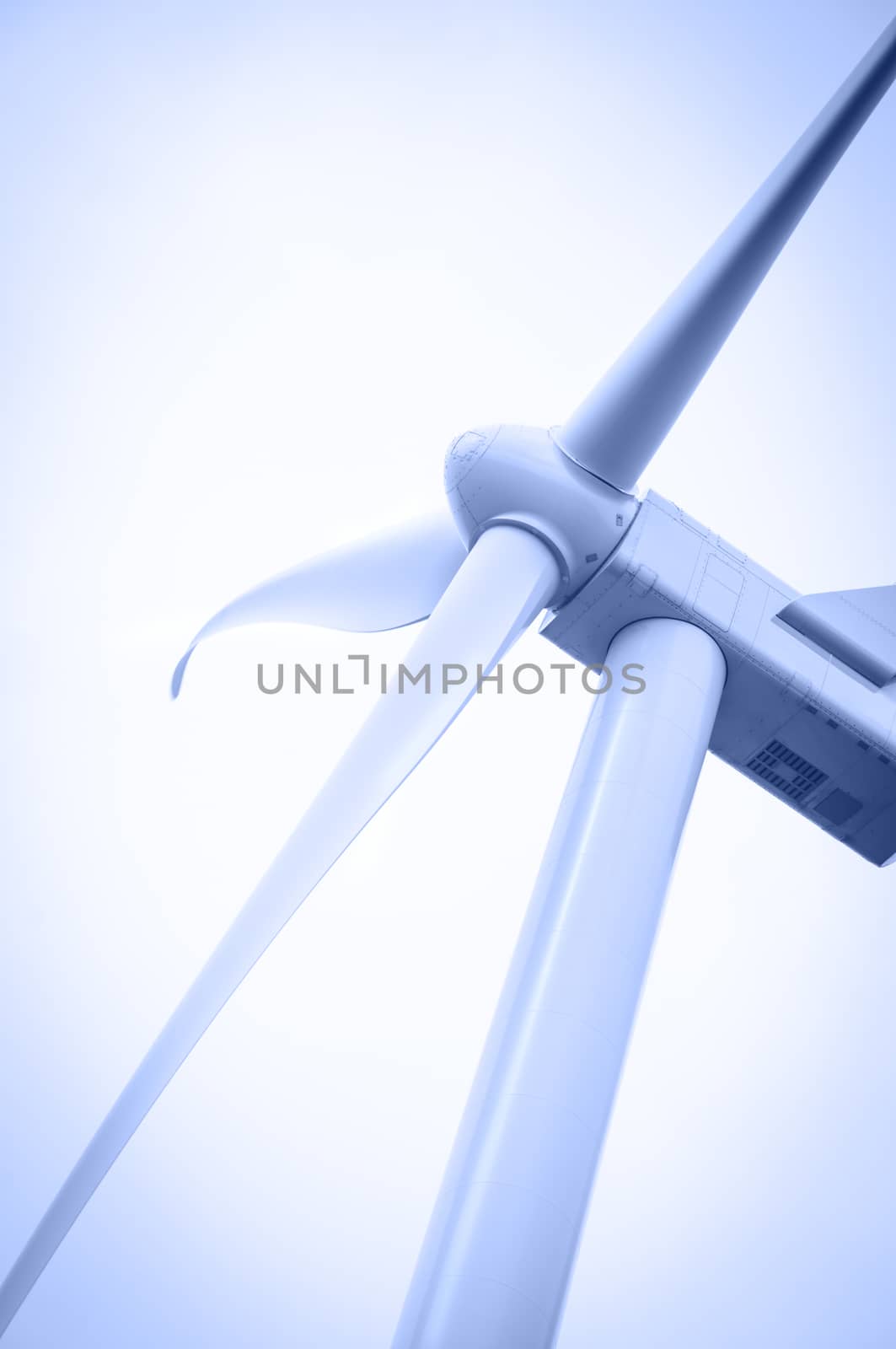 Alternative energy wind turbines. Toned.