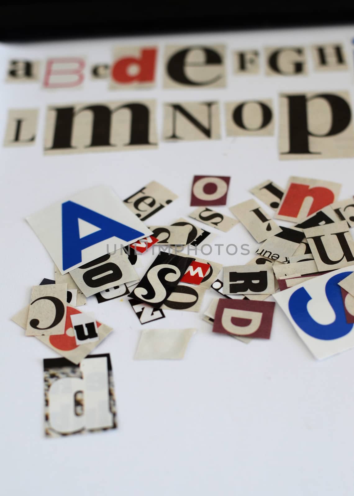 news letters alphabet concept