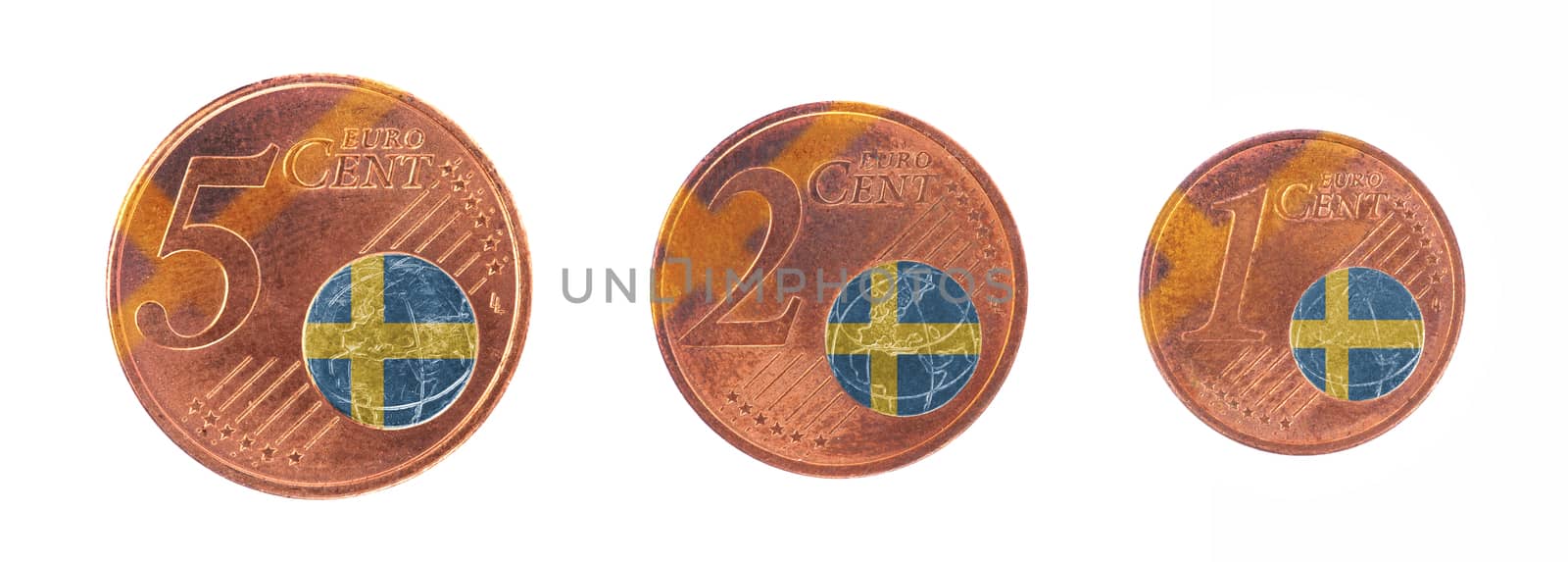 European union concept - 1, 2 and 5 eurocent by michaklootwijk