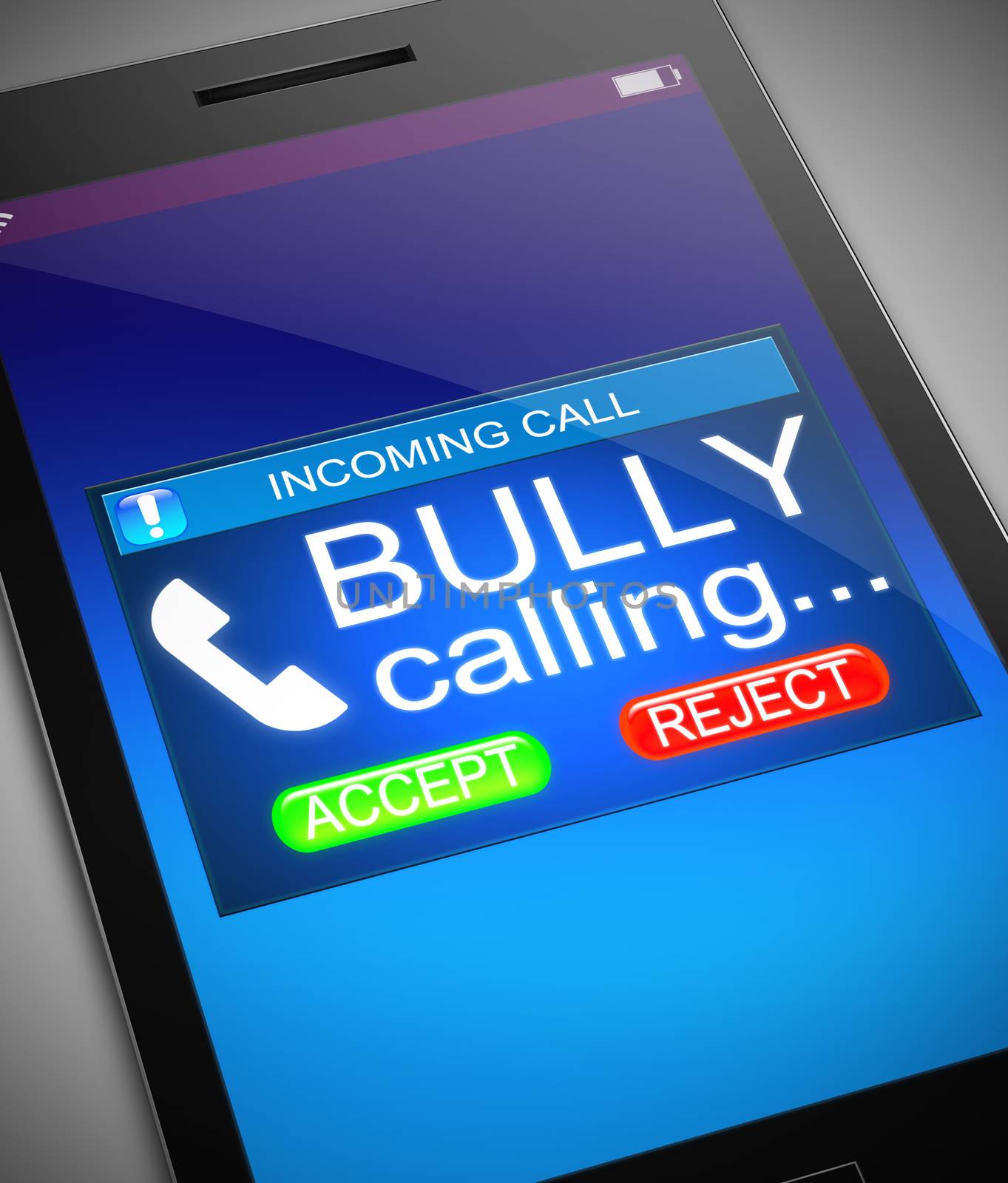 Illustration depicting a phone with a bullying concept.