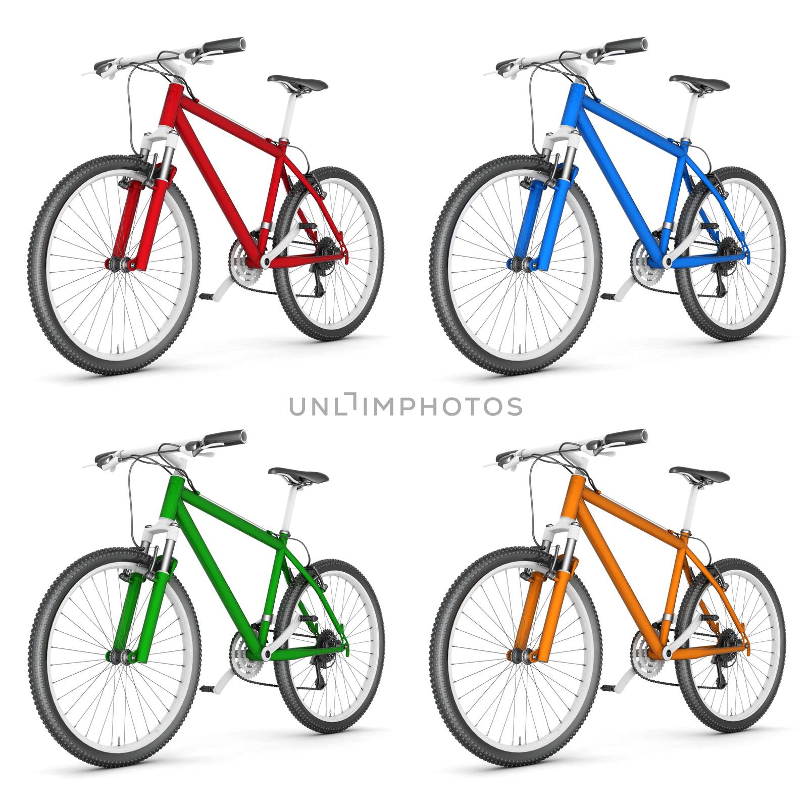 mountain bike on a white background