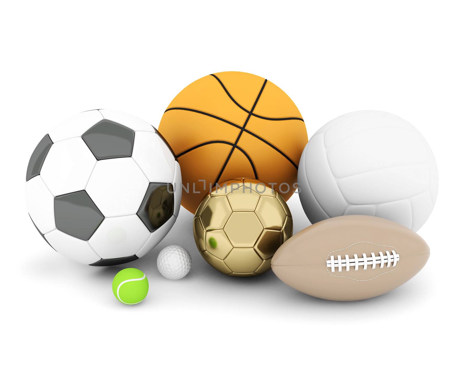 sport balls isolated on white background