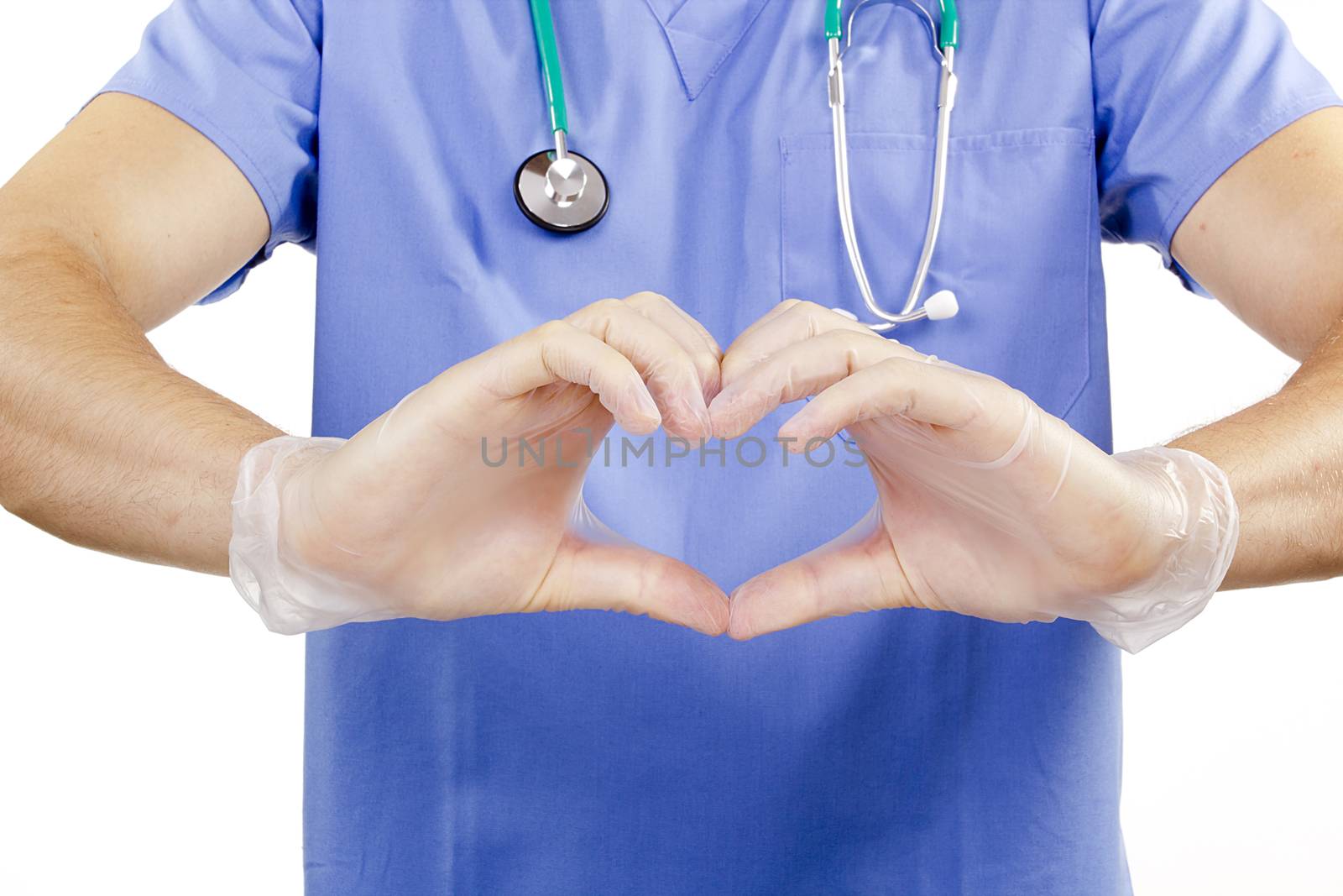 Finger doctor in the form of heart.