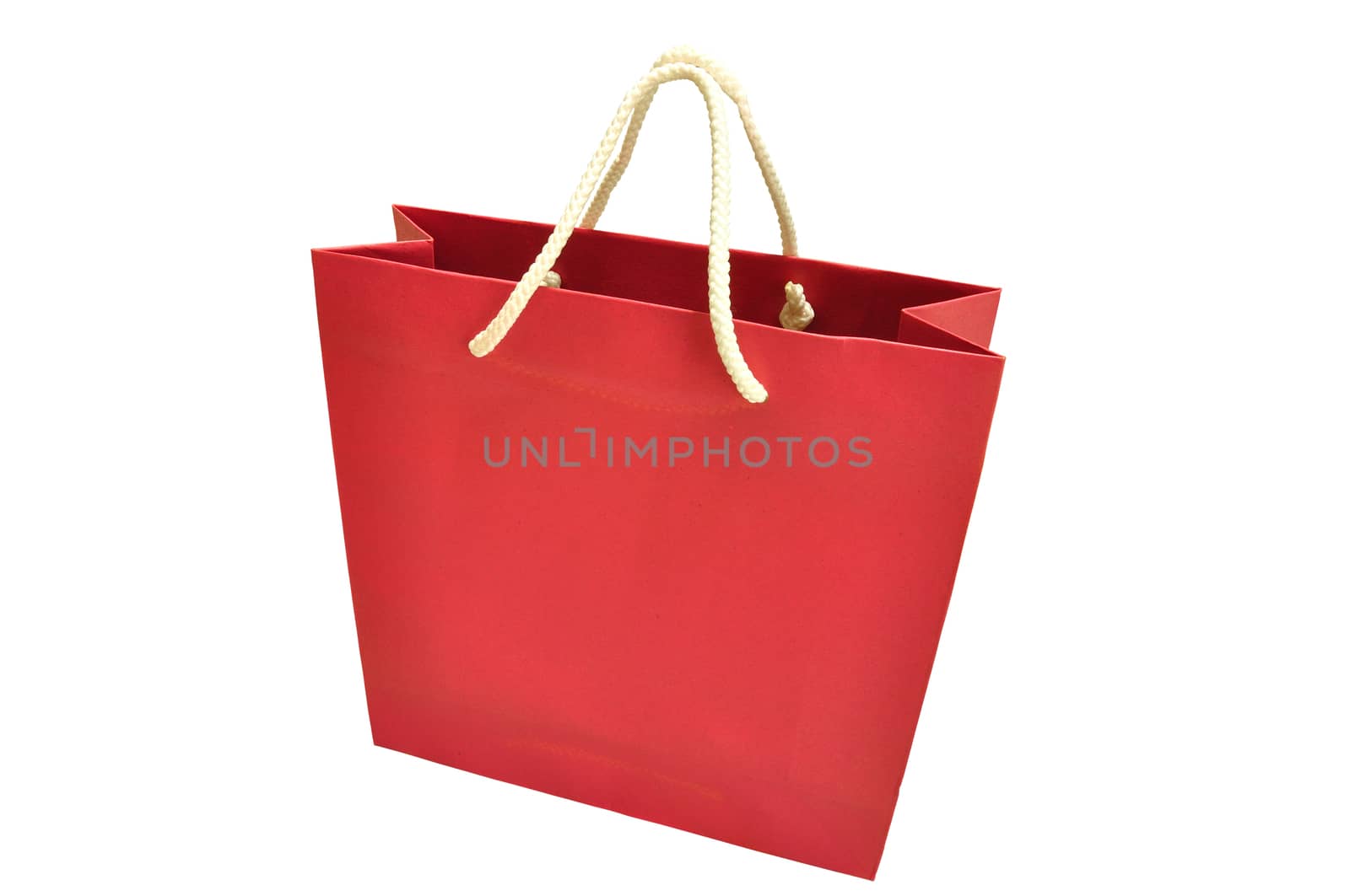 Paper shopping bag on white background by thampapon