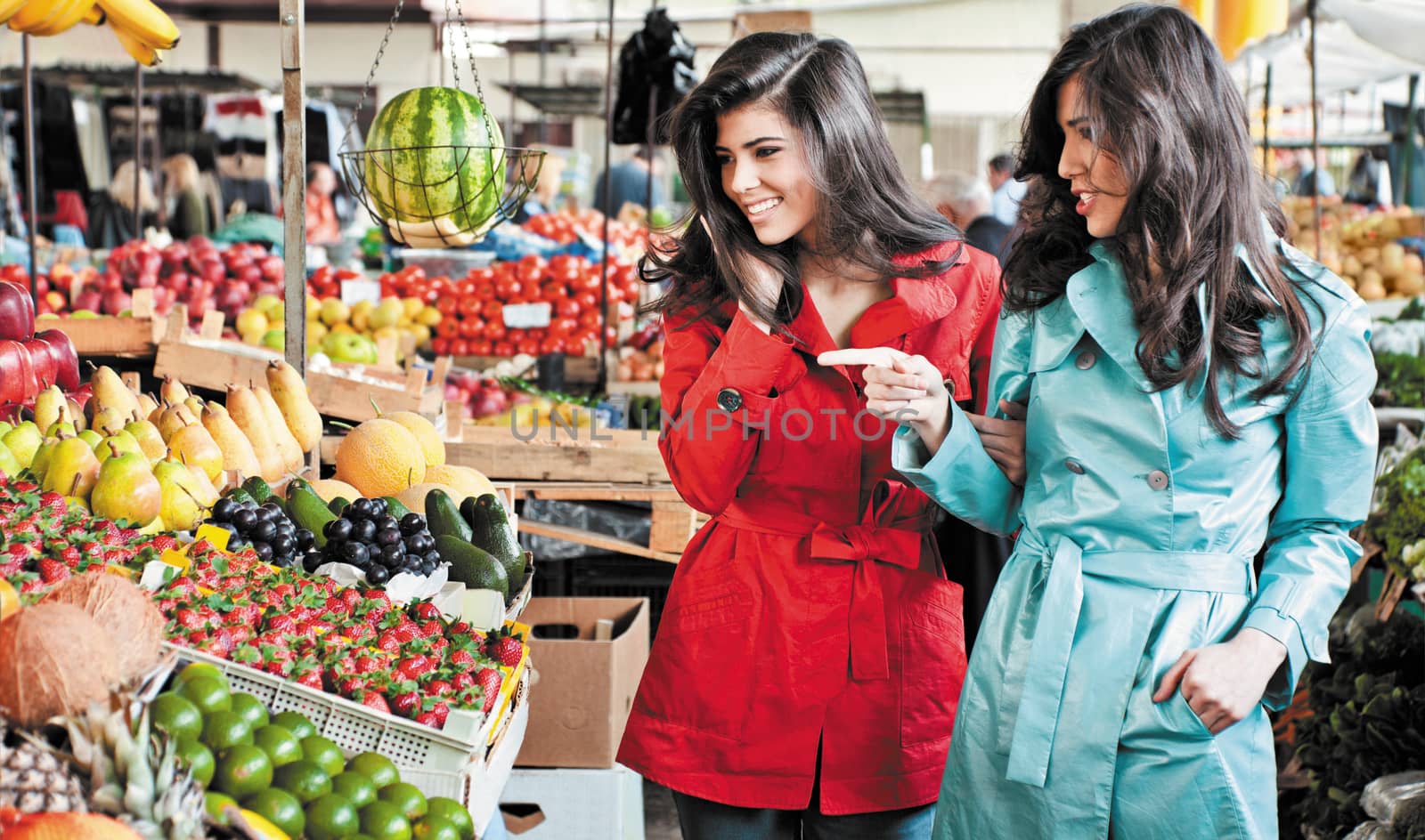 market fruits shopping friends by vilevi