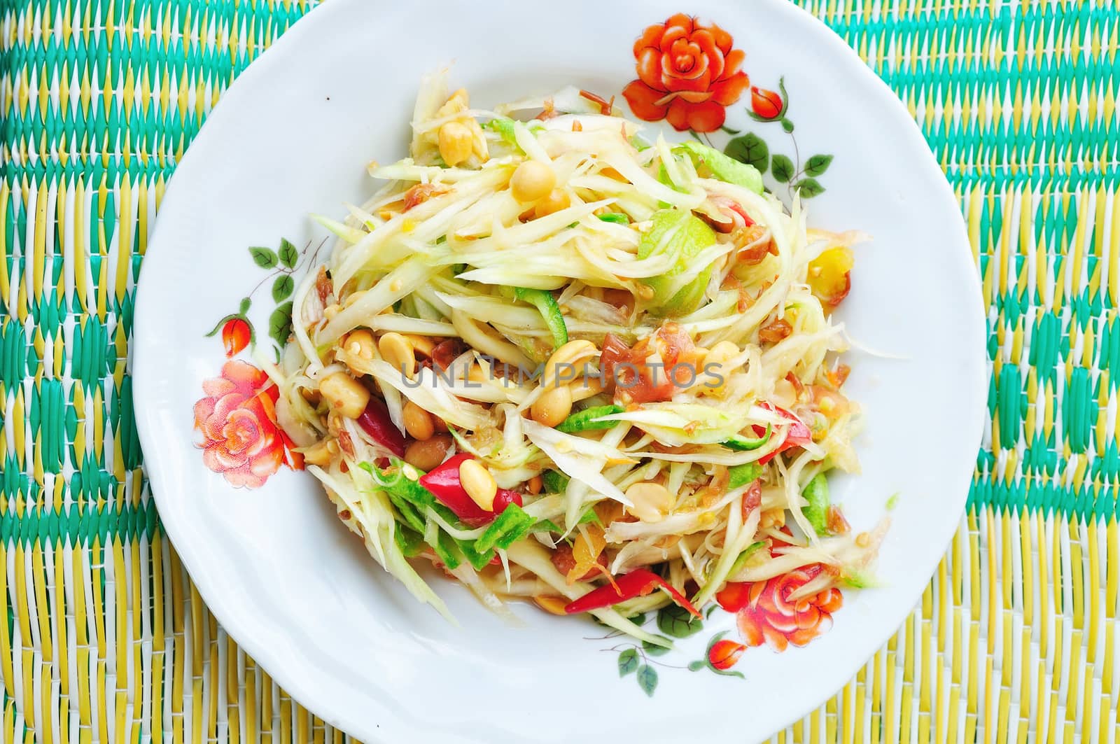 Green papaya salad Thai cuisine spicy delicious by thampapon