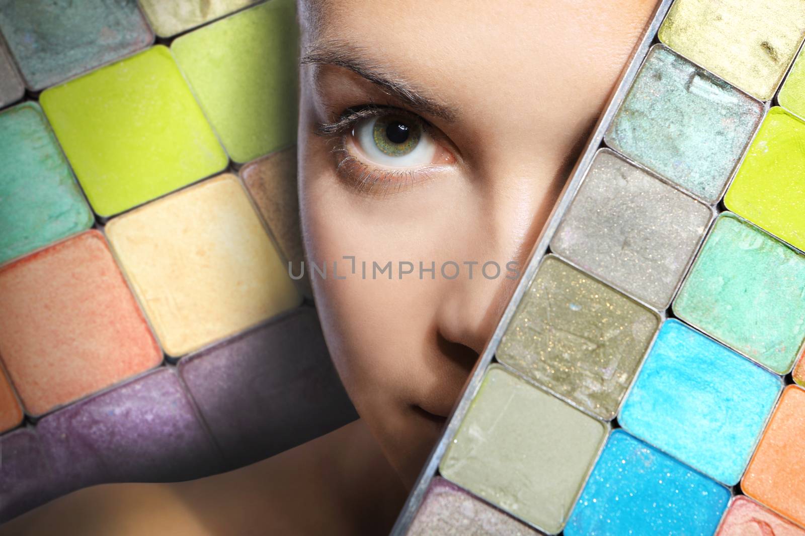 woman and colorful eyeshadow by robert_przybysz
