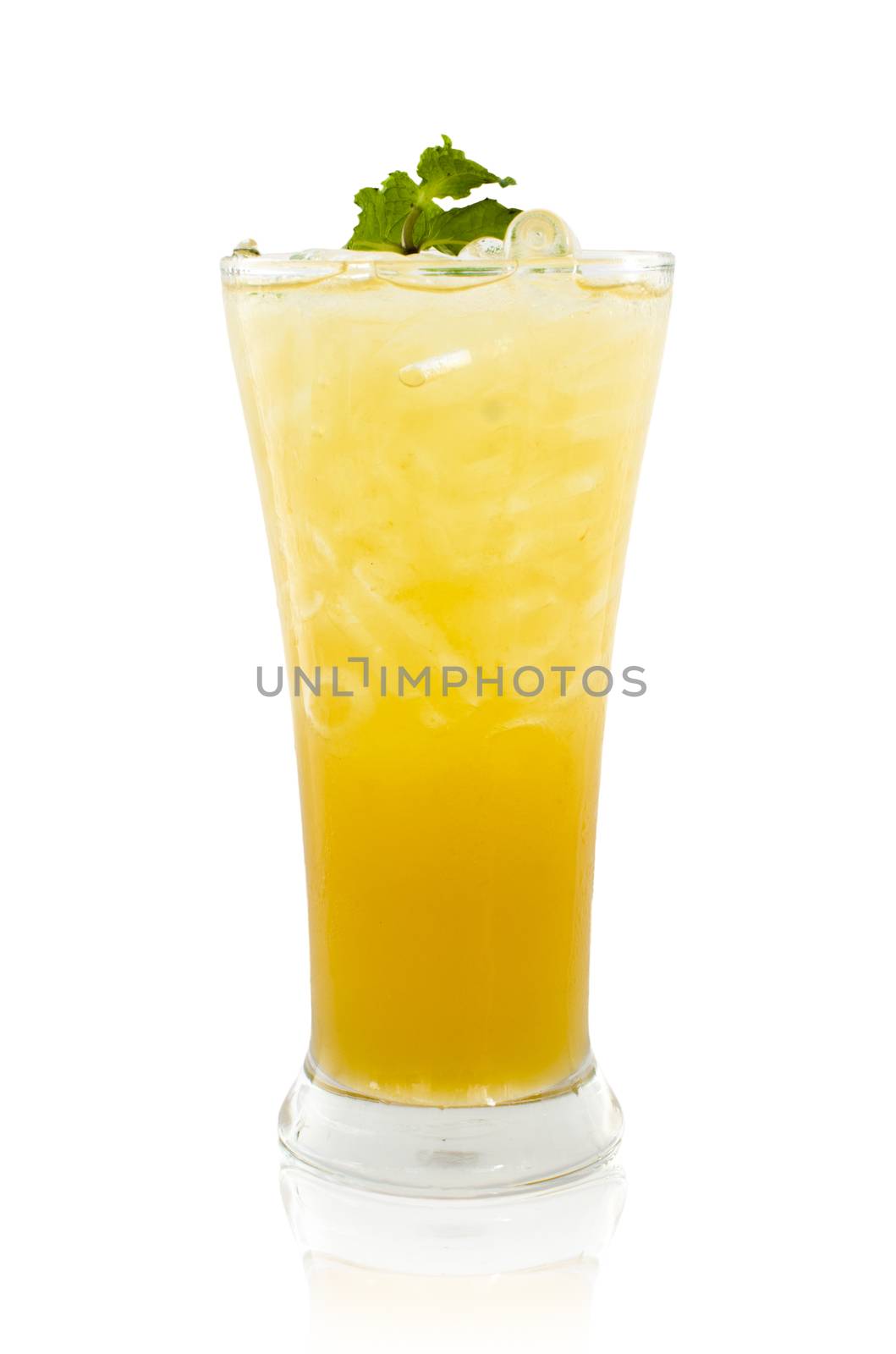 Fresh Fruit Juice Drinking Isolated Ice Cold