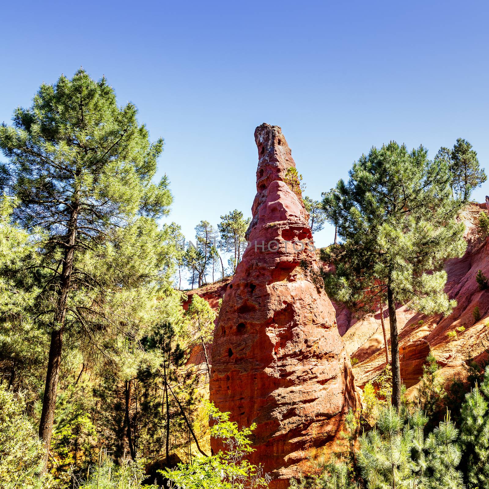 Red Cliffs in Roussillon (Les Ocres), Provence, France 