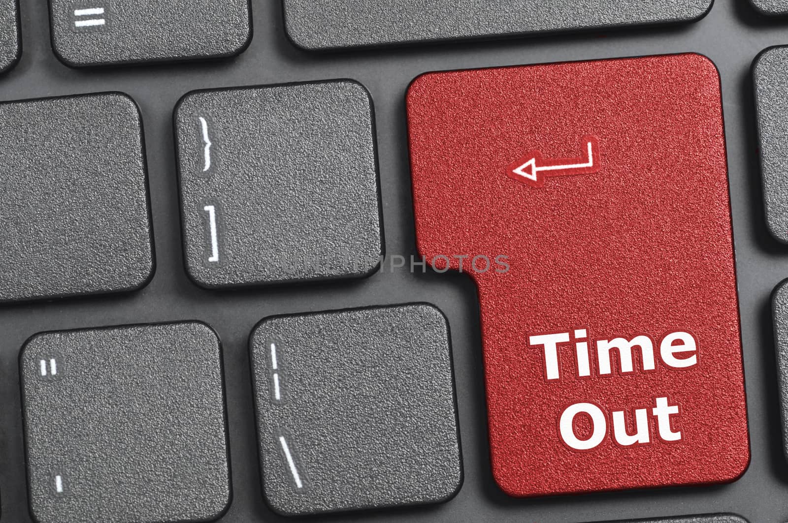 Red time out key on keyboard