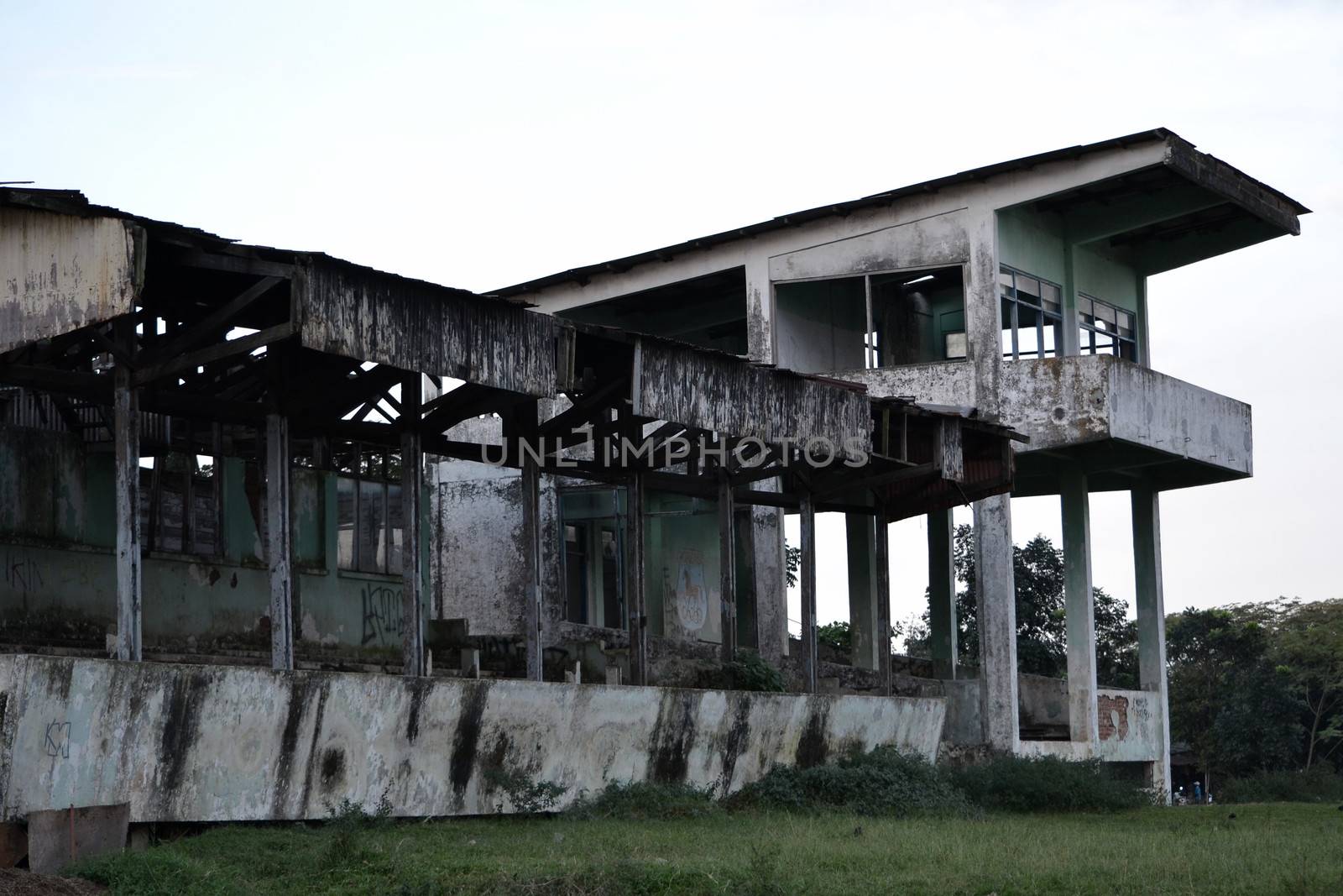 old and abandon building that previously used as stadium