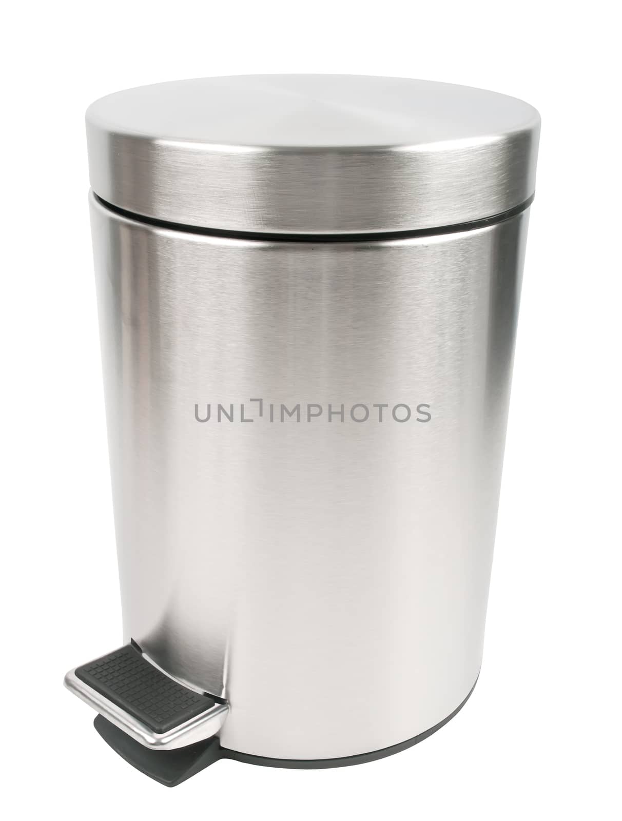 closed trash can isolated on white background