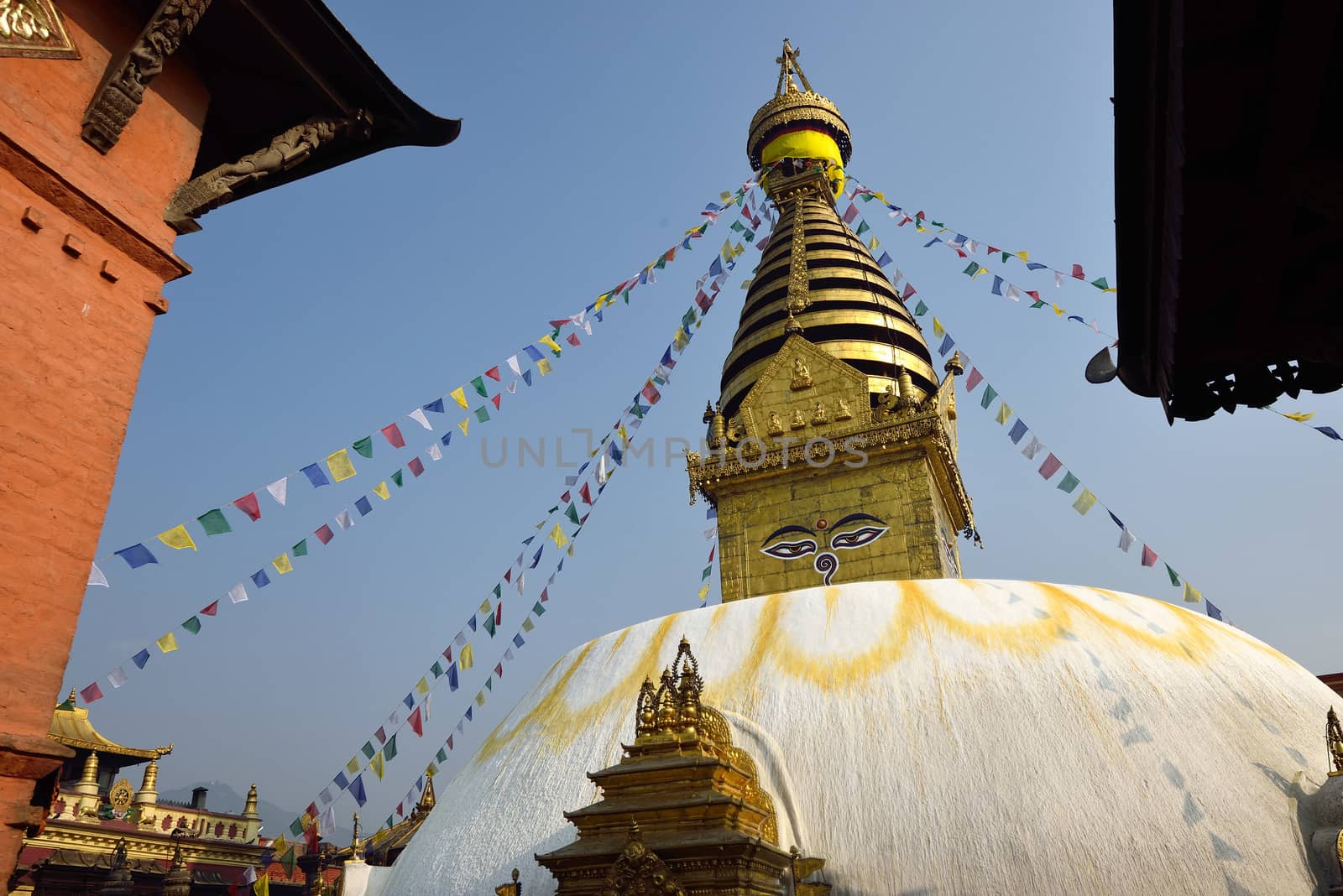 The wisdom eyes, Swayambhunath Monastery, Nepal by think4photop