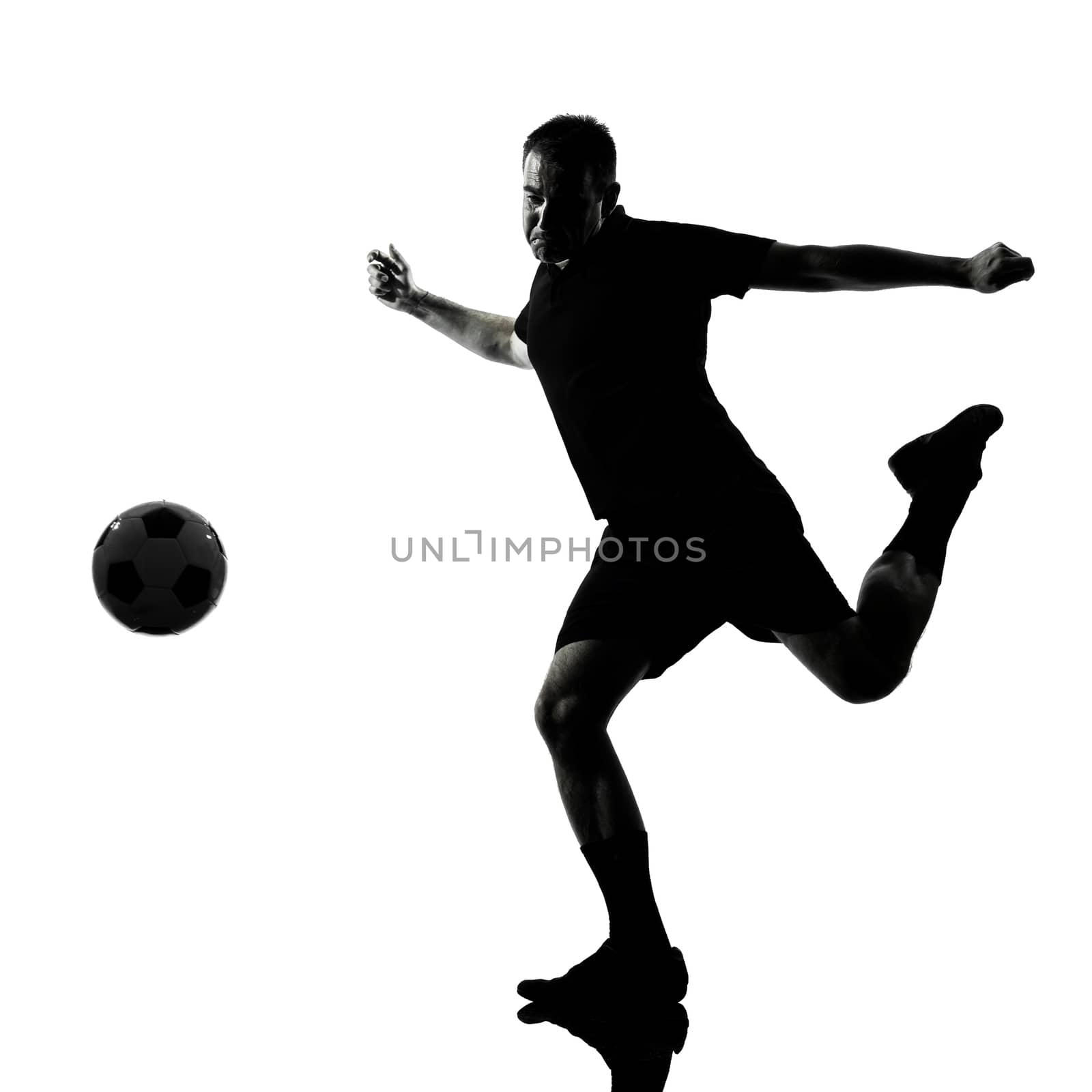 man soccer player silhouette by PIXSTILL